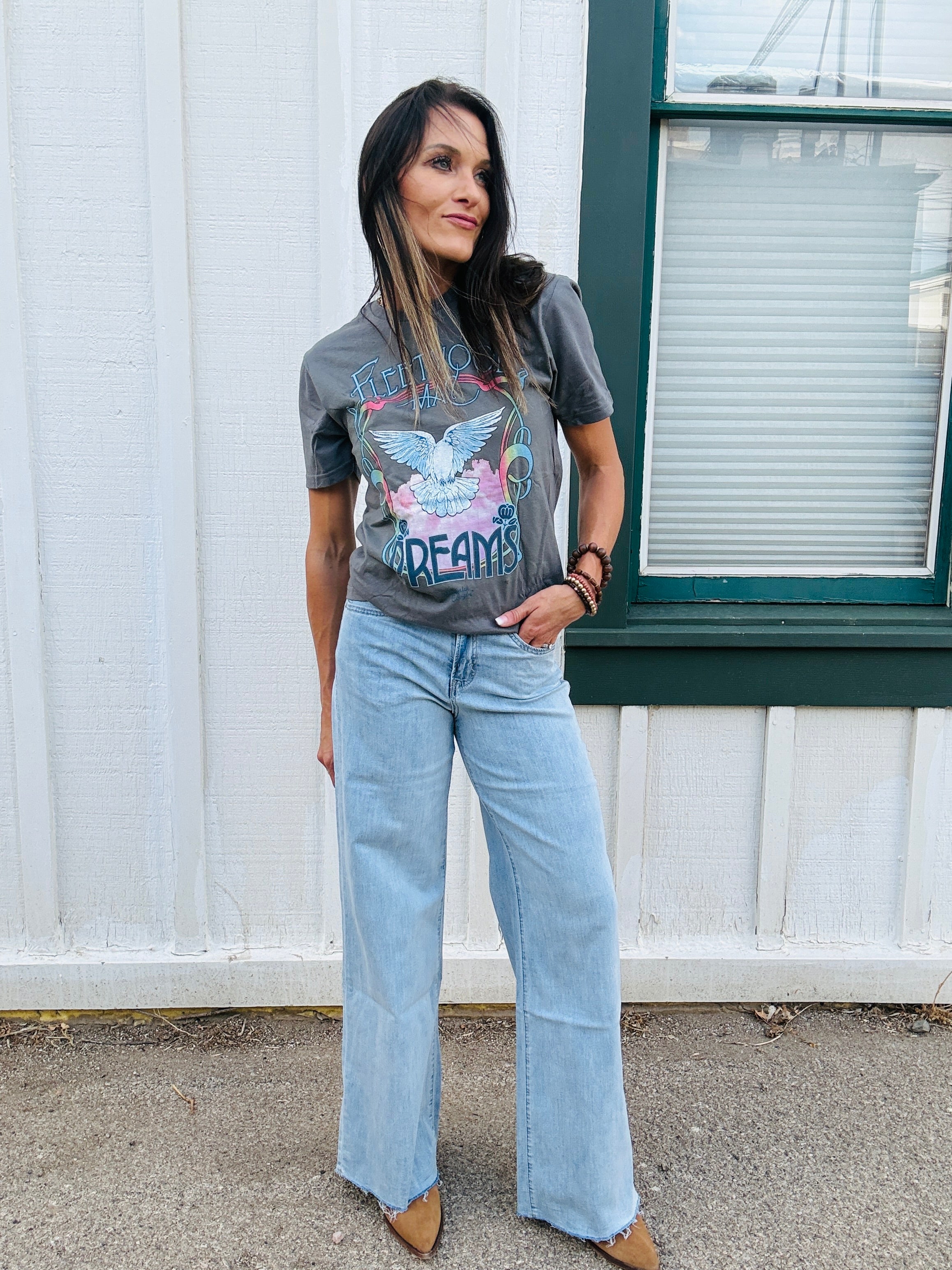 MICA SHR Wide Leg Raw Hem