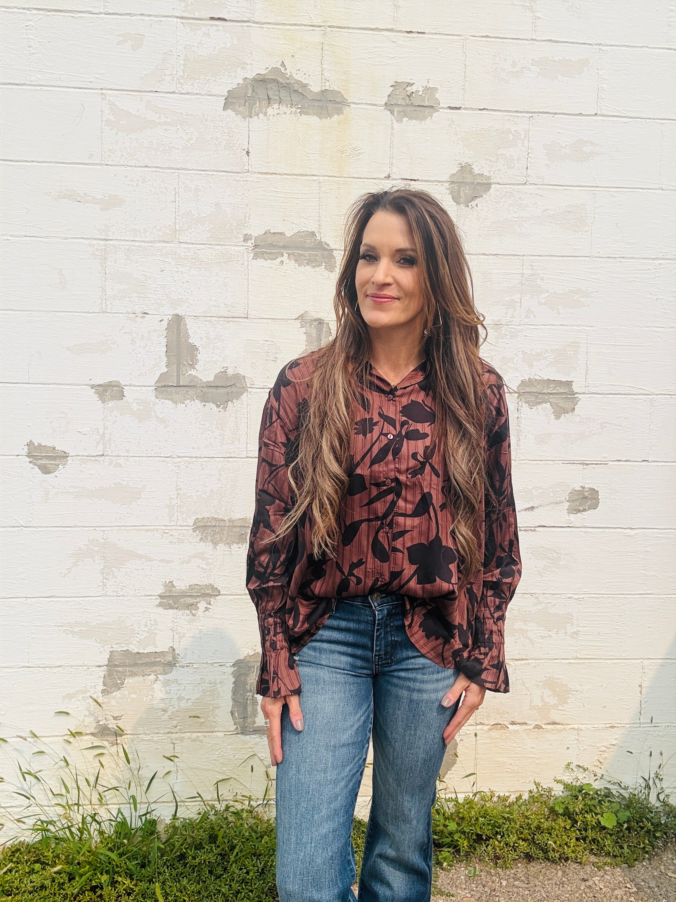 ELAN Fall Foliage Button Up