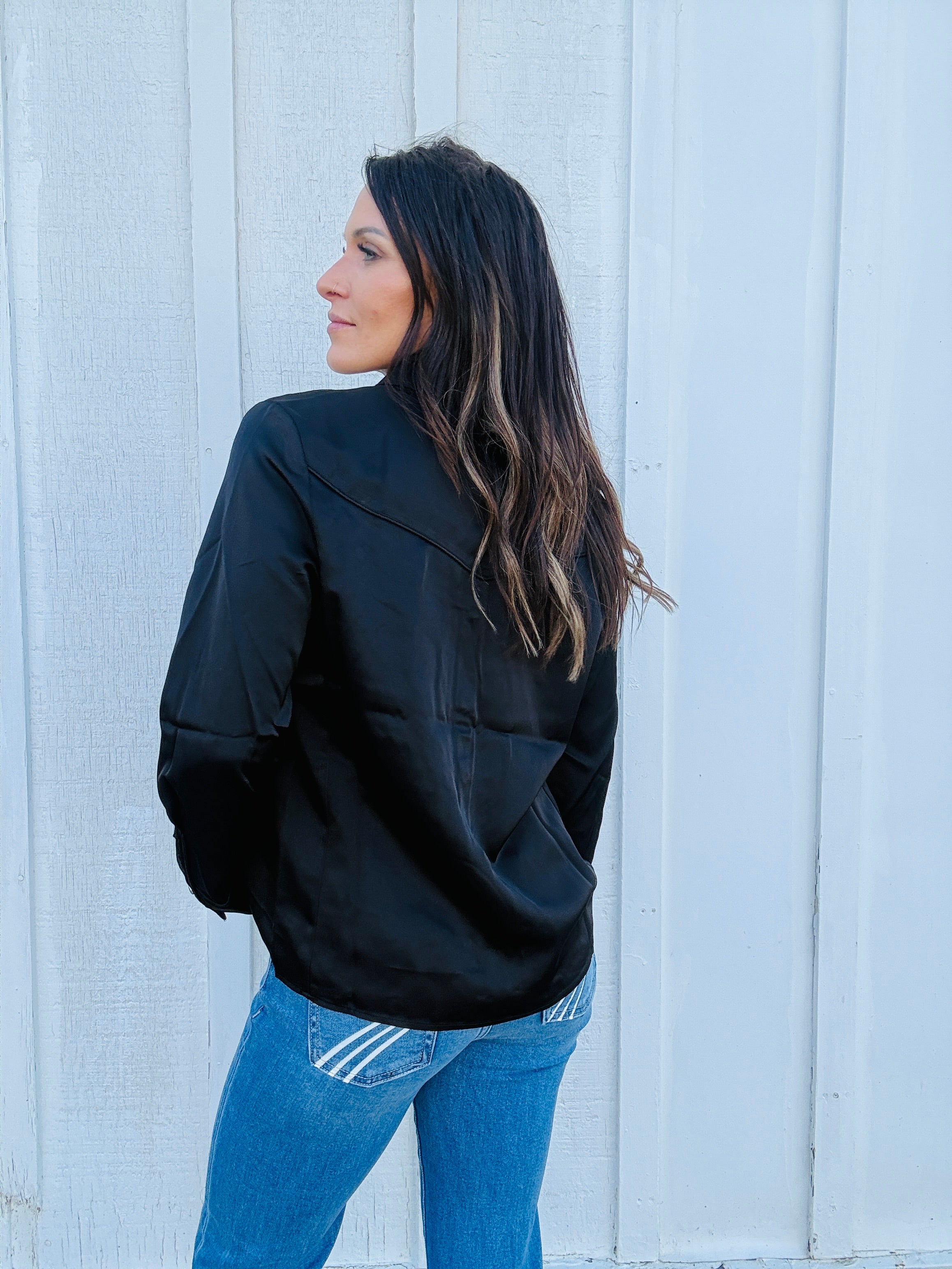 June Satin Snap Shirt
