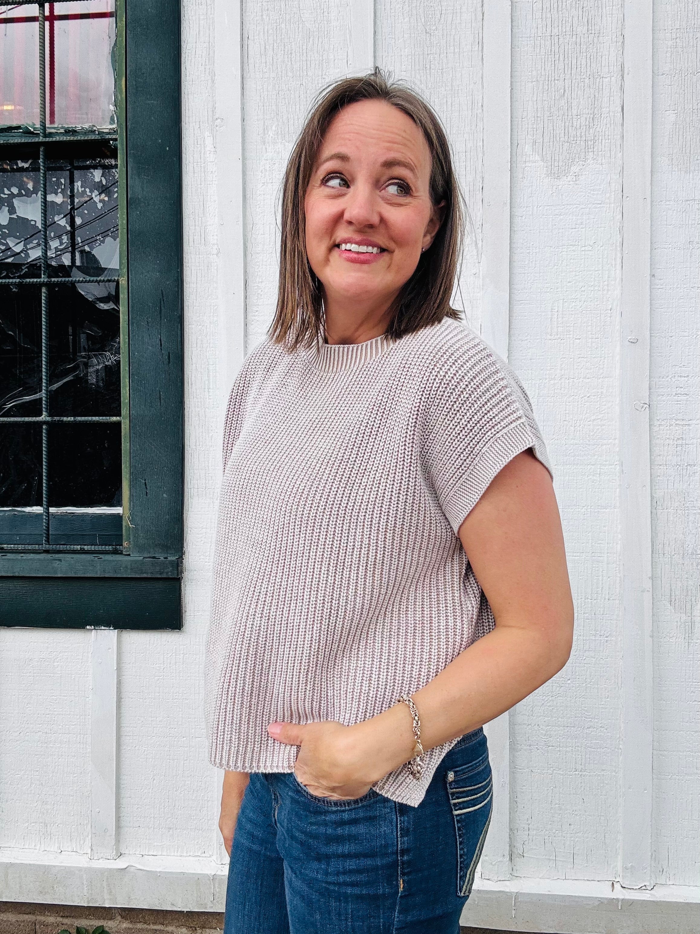 Washed Drop Shoulder Top