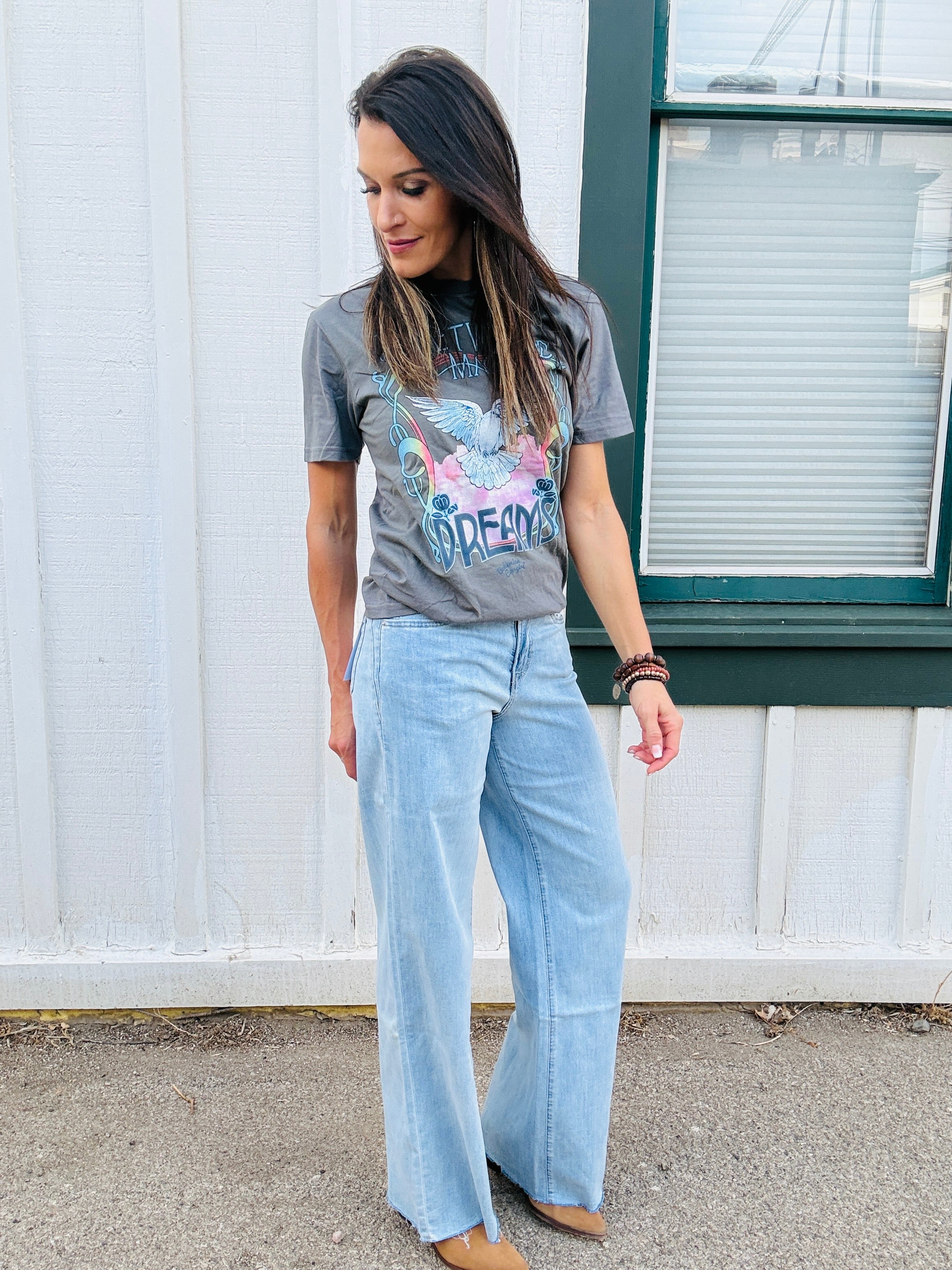 MICA SHR Wide Leg Raw Hem