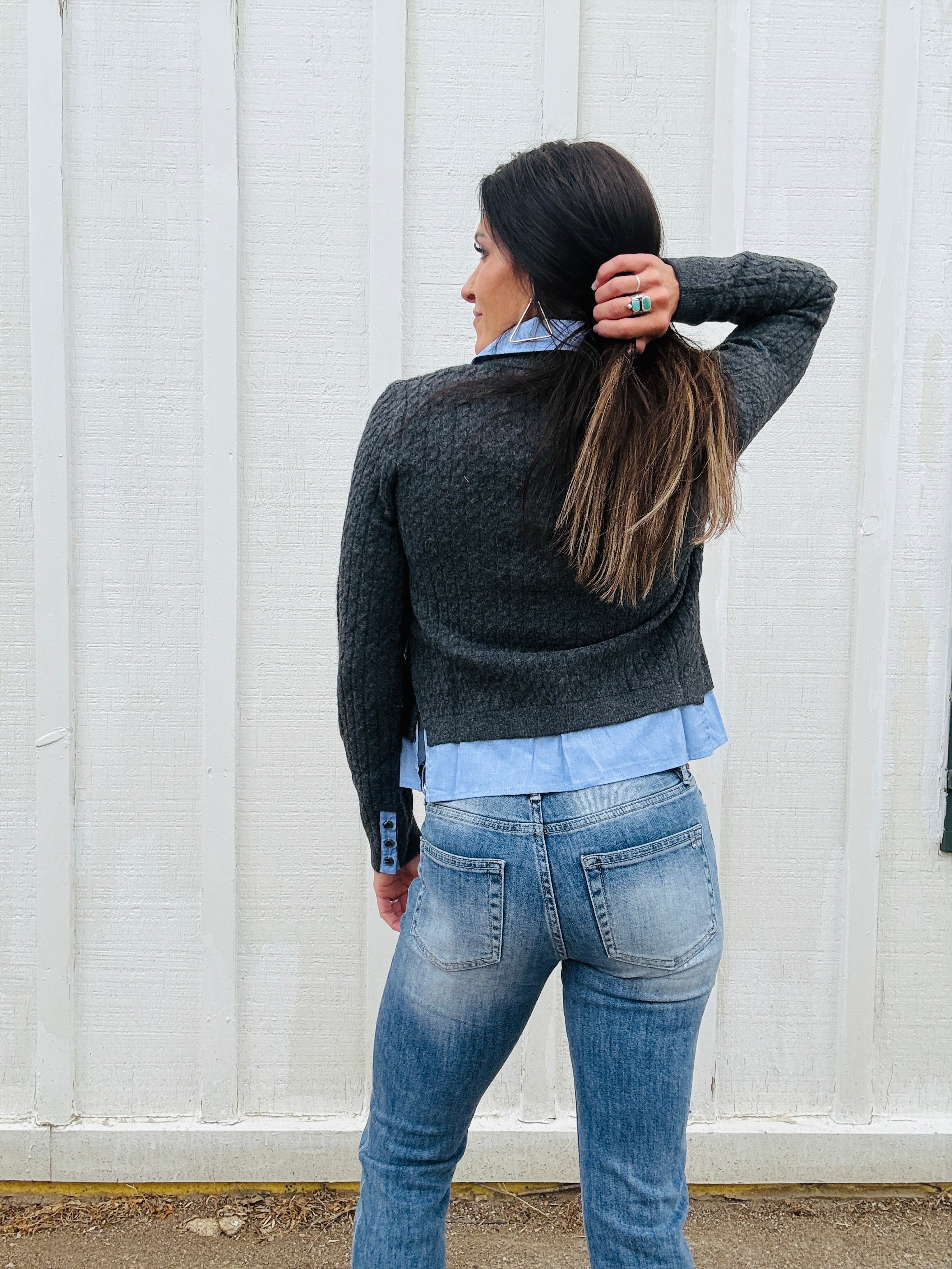 ELAN Simone Layered Cardigan