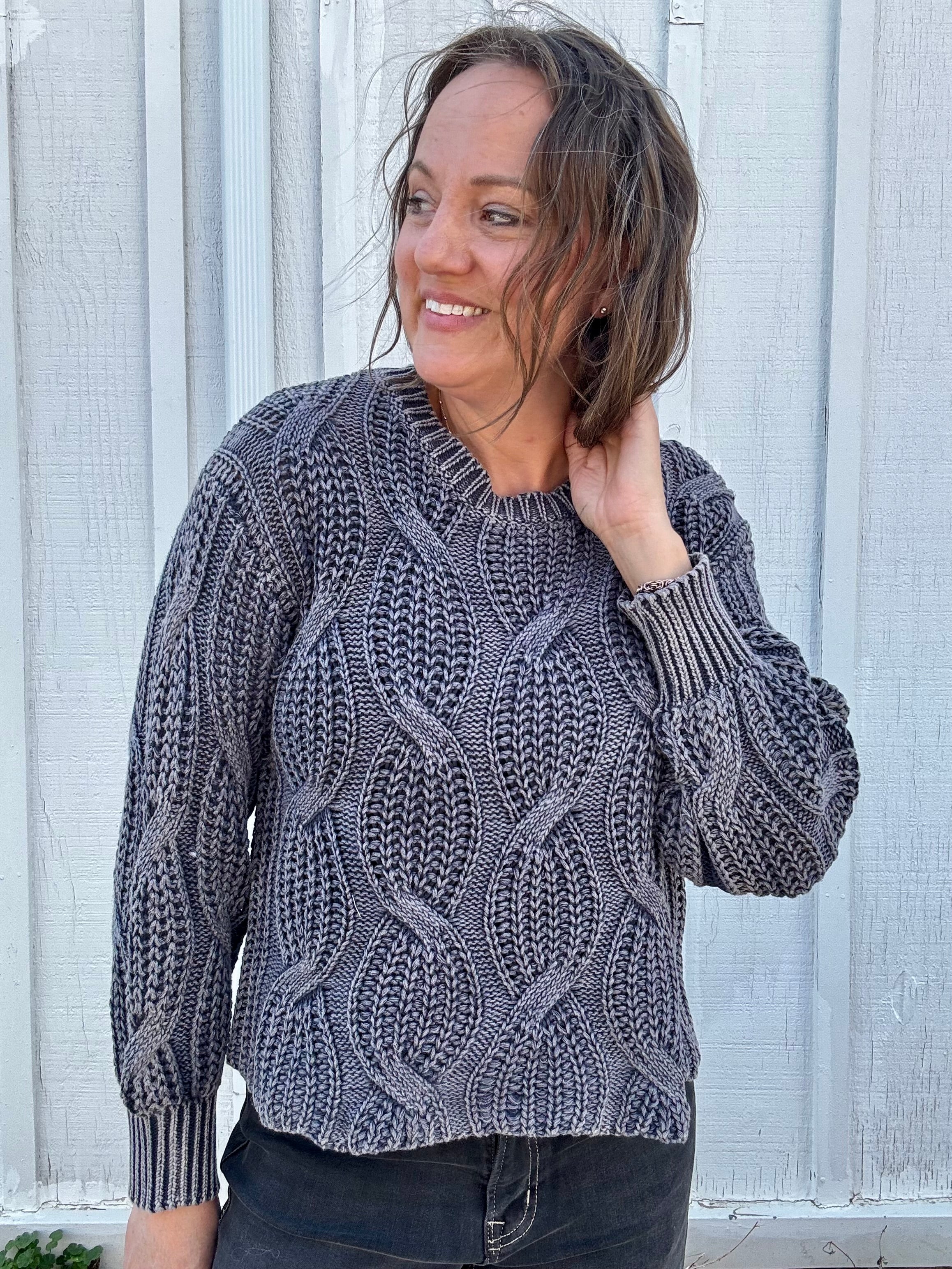 Katie Open Cable Knit Sweater