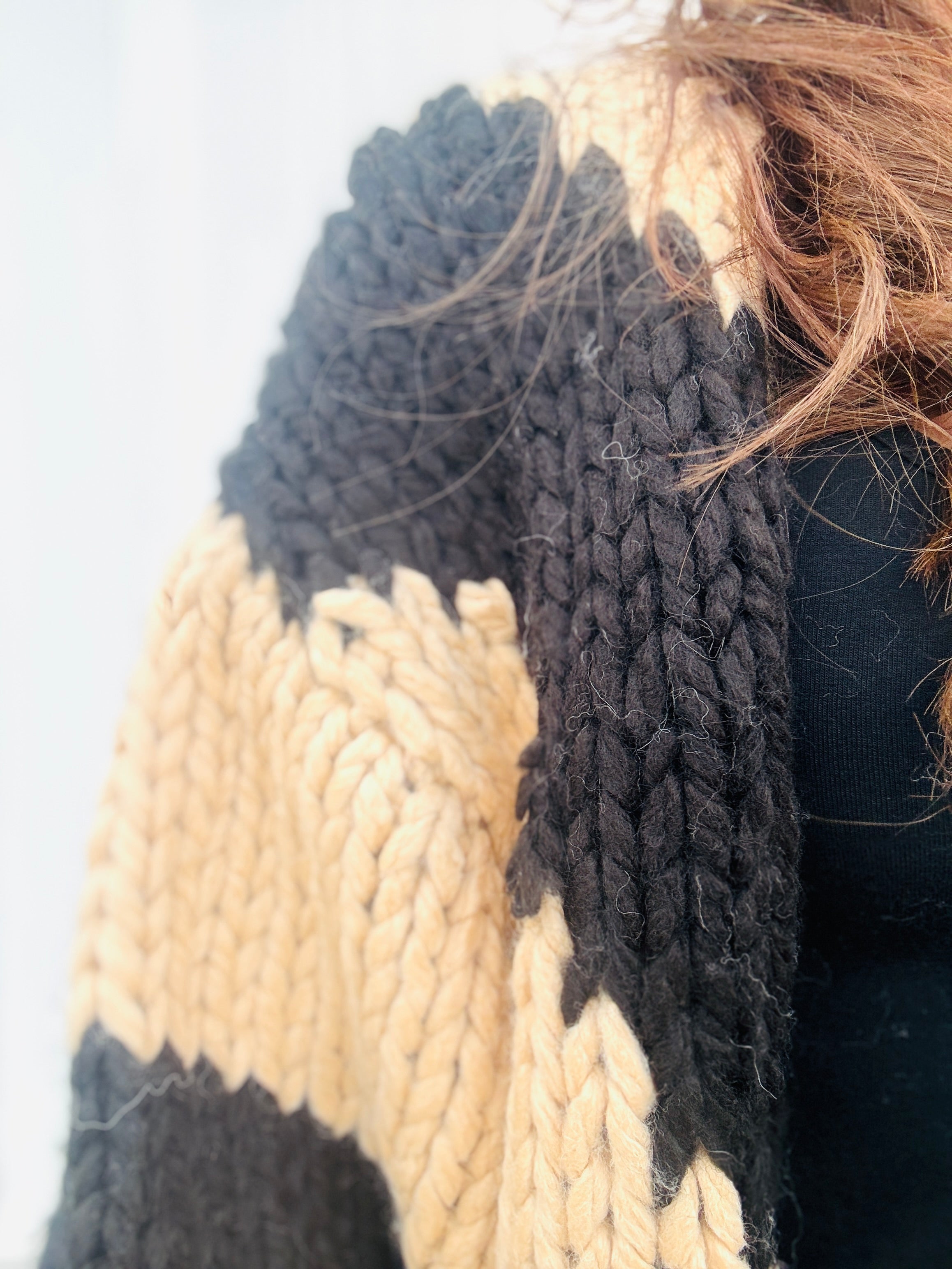 Chunky Knit Strip Cardigan