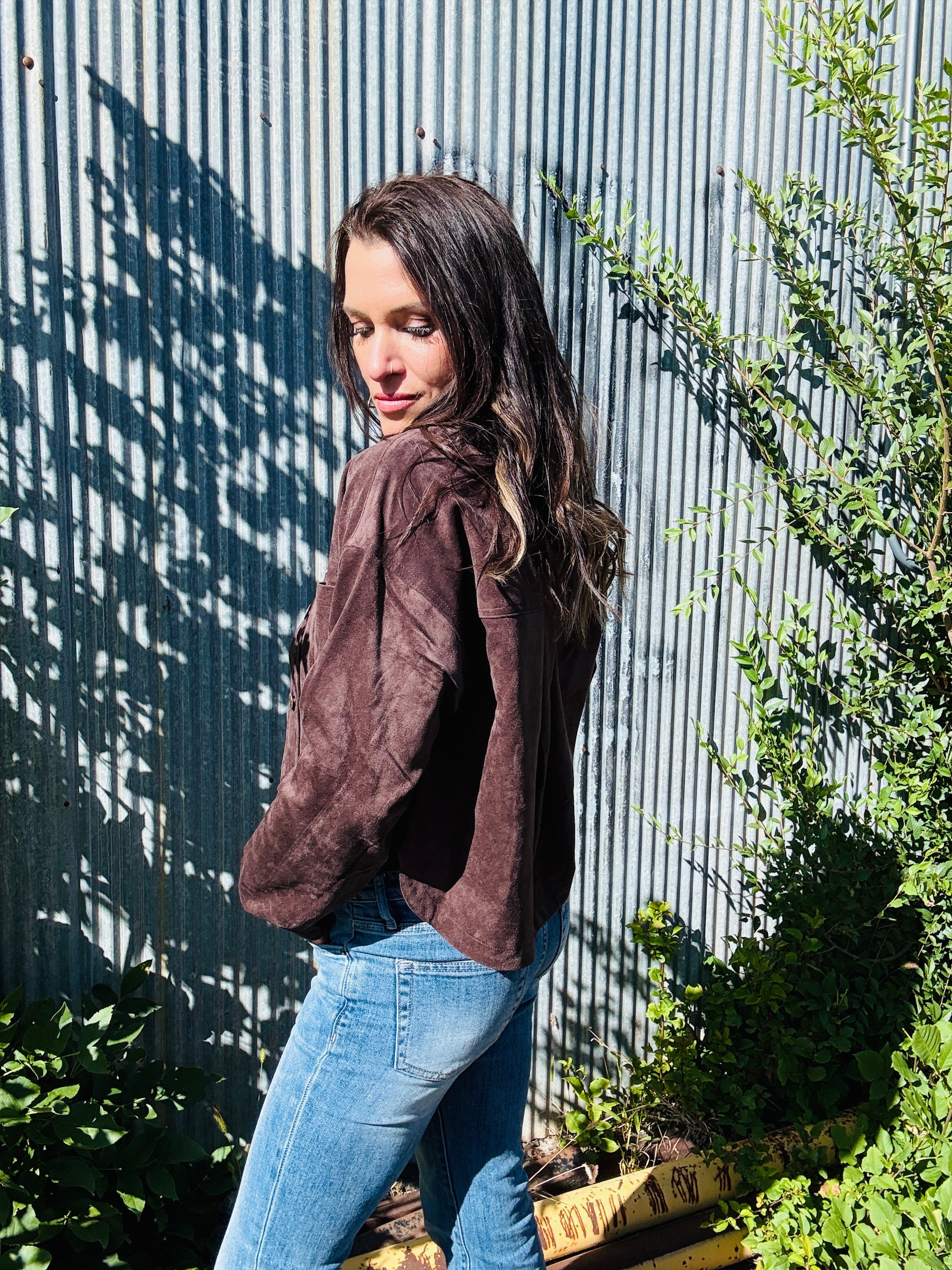Z Supply All Day Cropped Suede Jacket