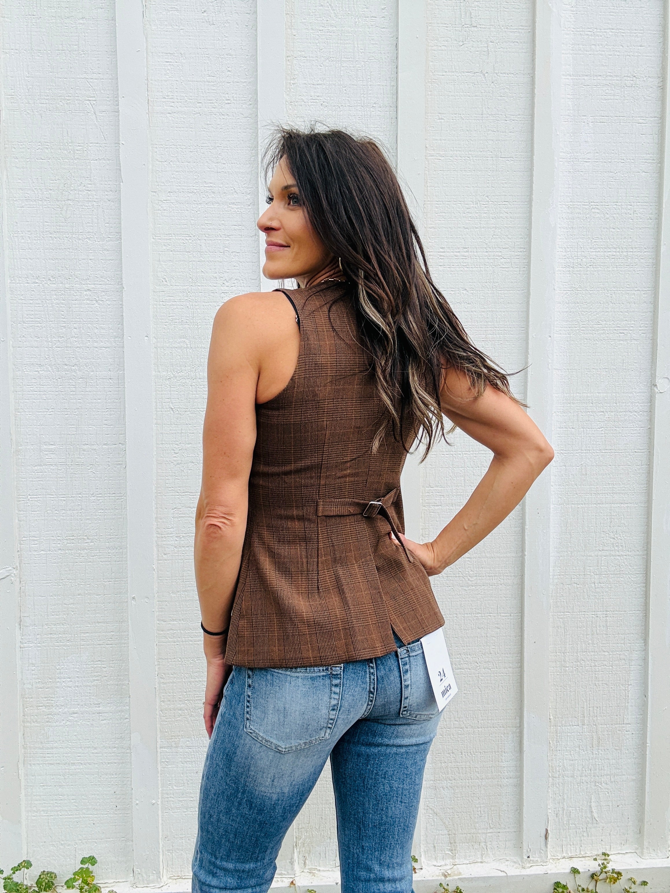 Beth Asymmetrical Button Vest