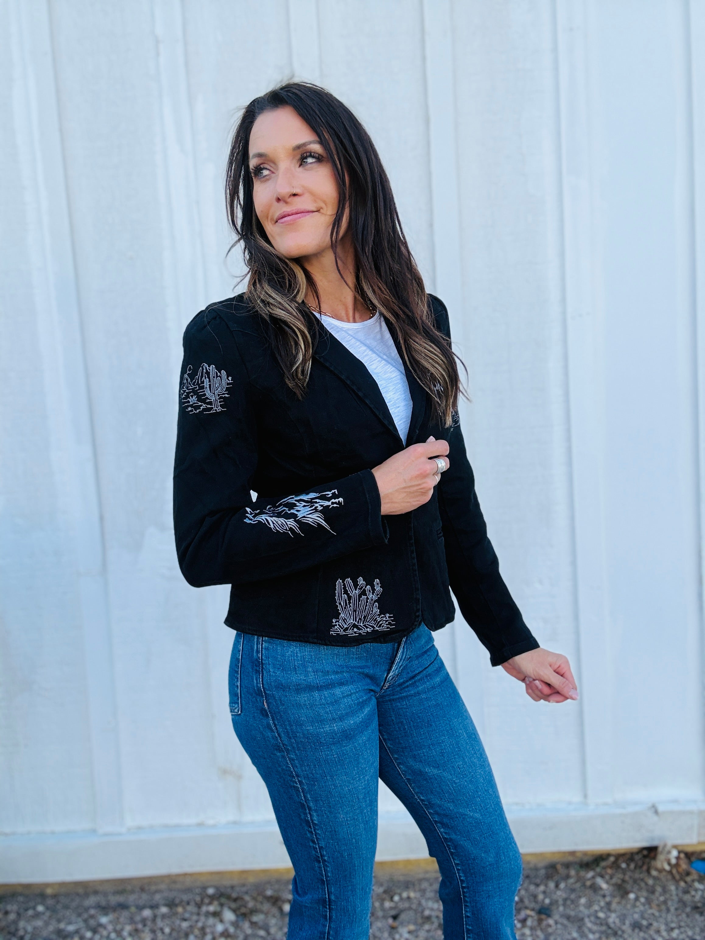 Lexie Western Denim Blazer