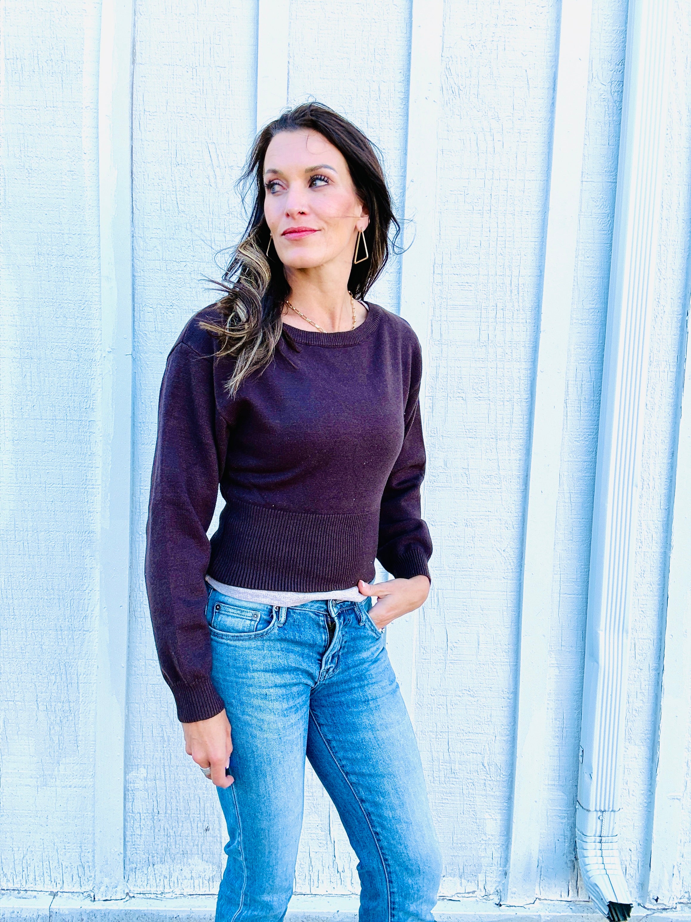 Classic Ribbed Knit Sweater