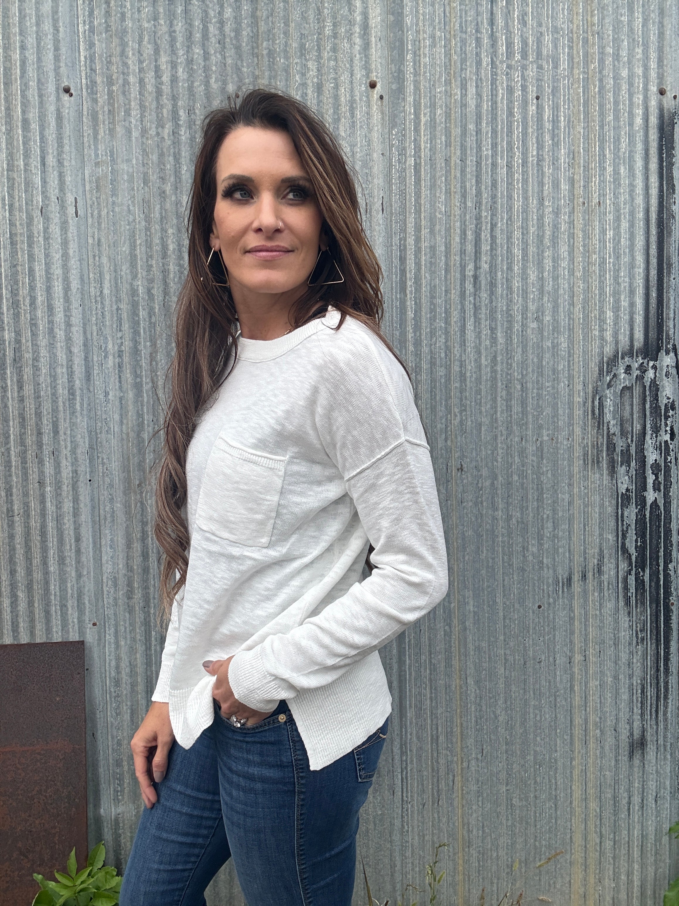 Faye Pocket Slub Sweater