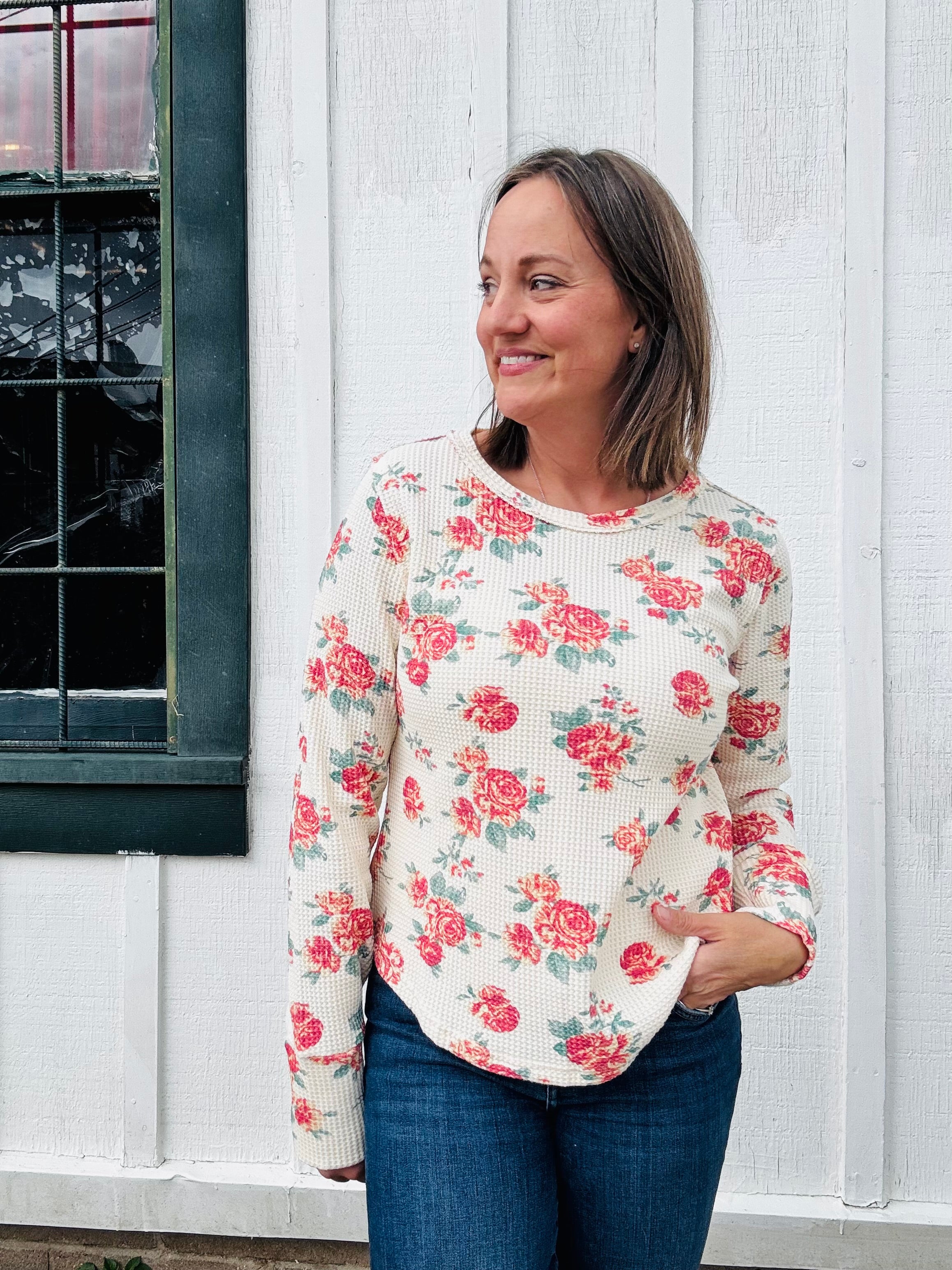 Annie Floral Thermal Top