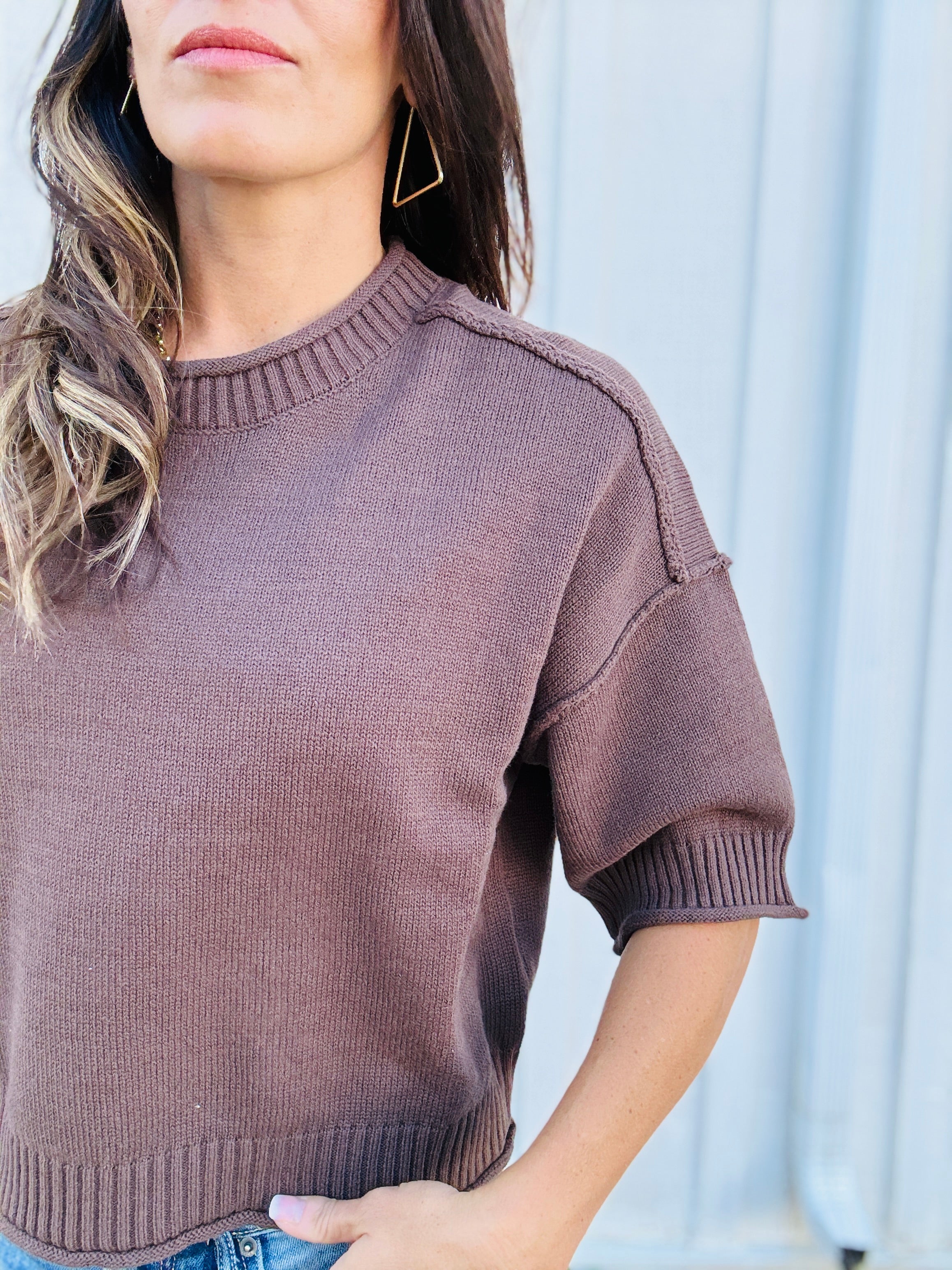 The Hadley Exposed Seam Knit Top