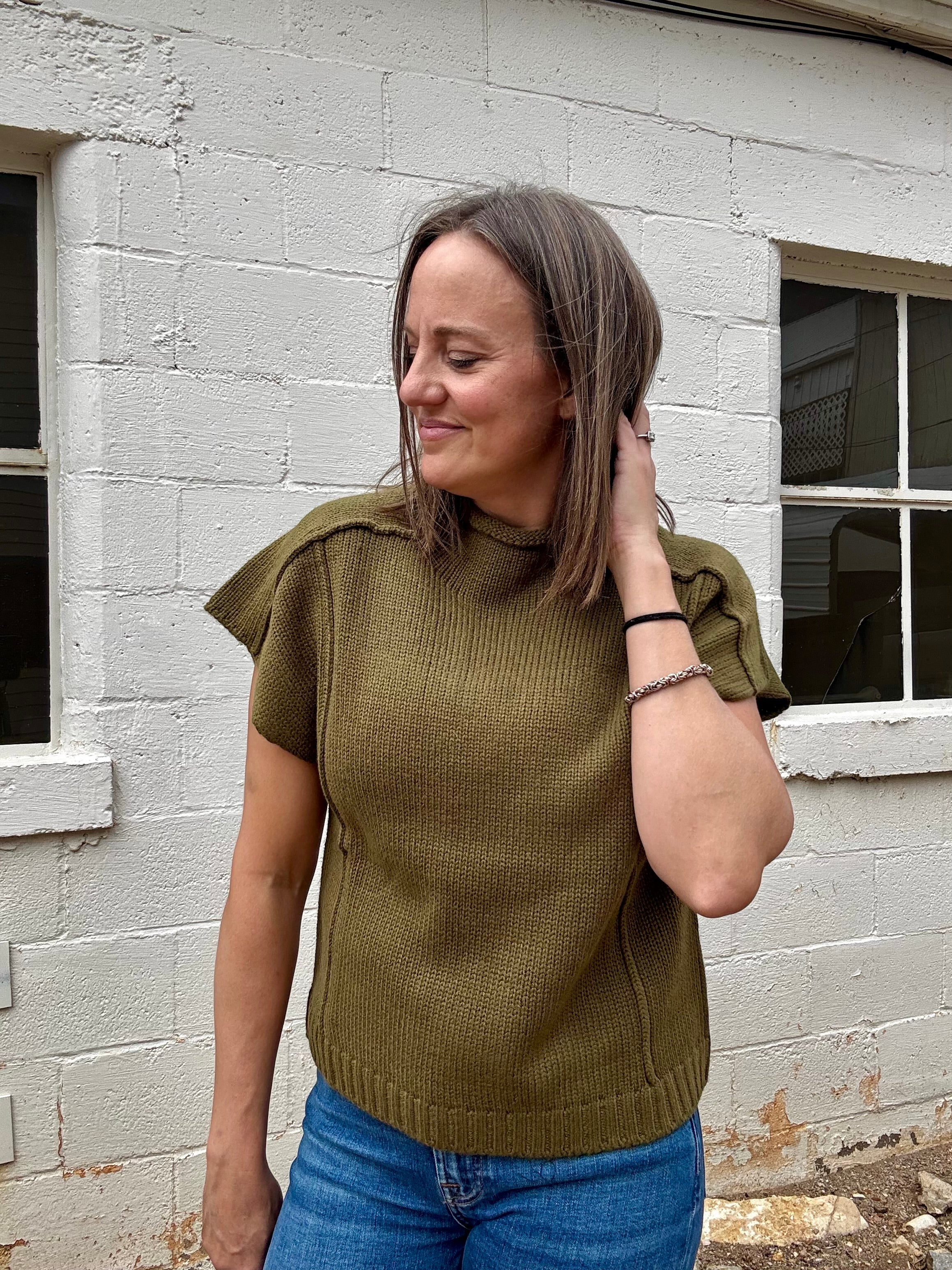ELAN Laurel Ribbed Knit Top