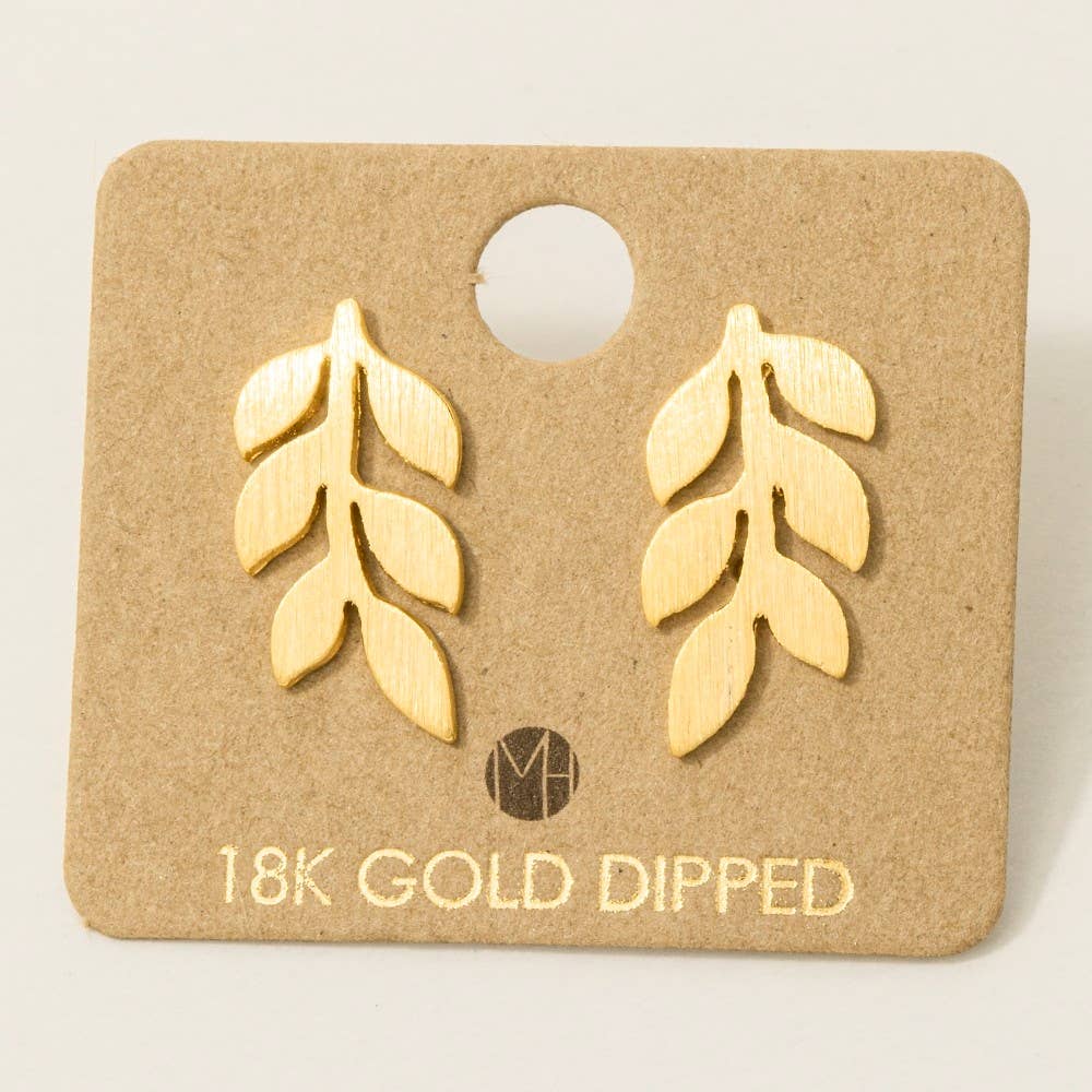 Mini Leafy Branch Stud Earring