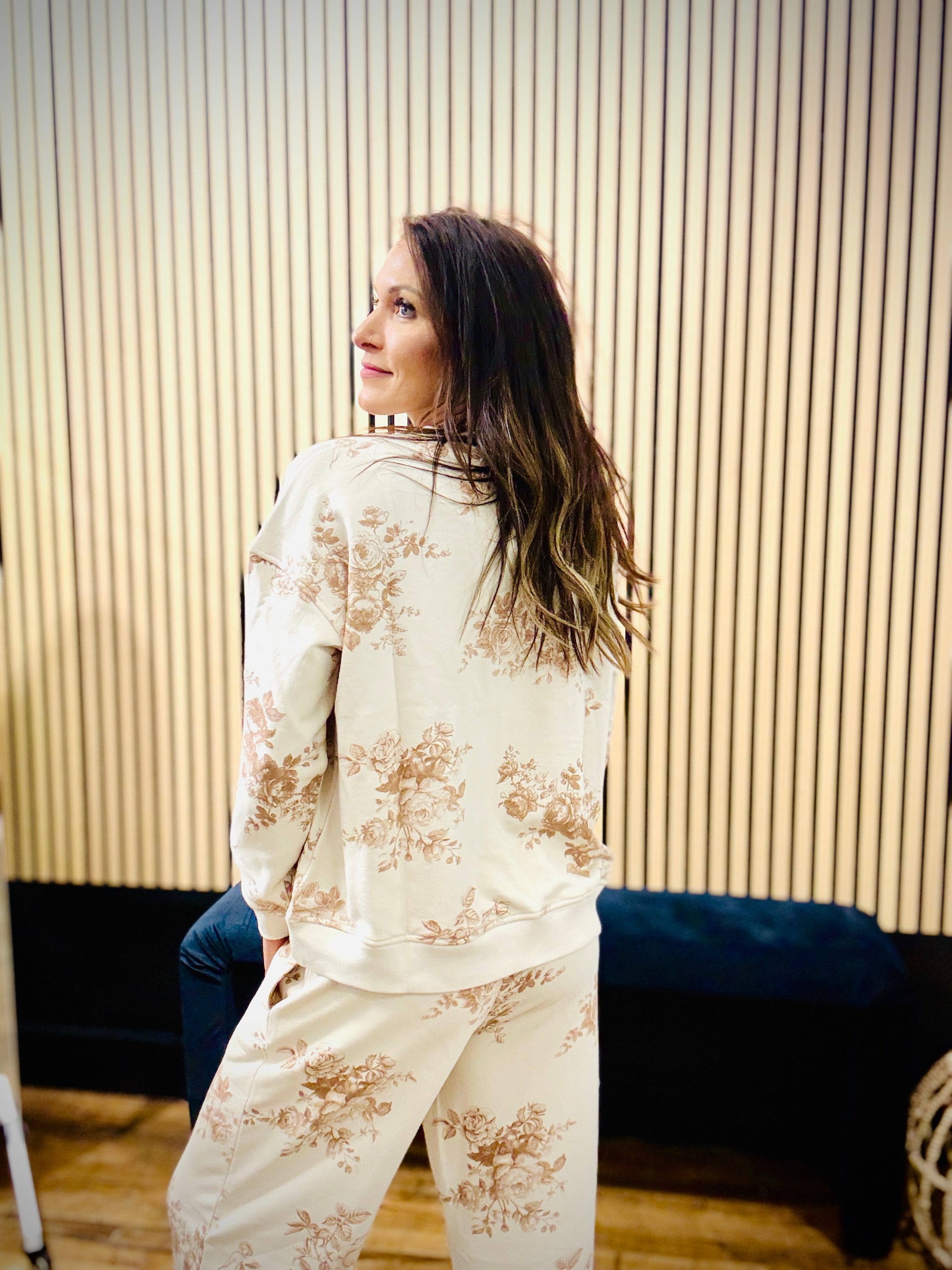 Floral Toile Lounge Top