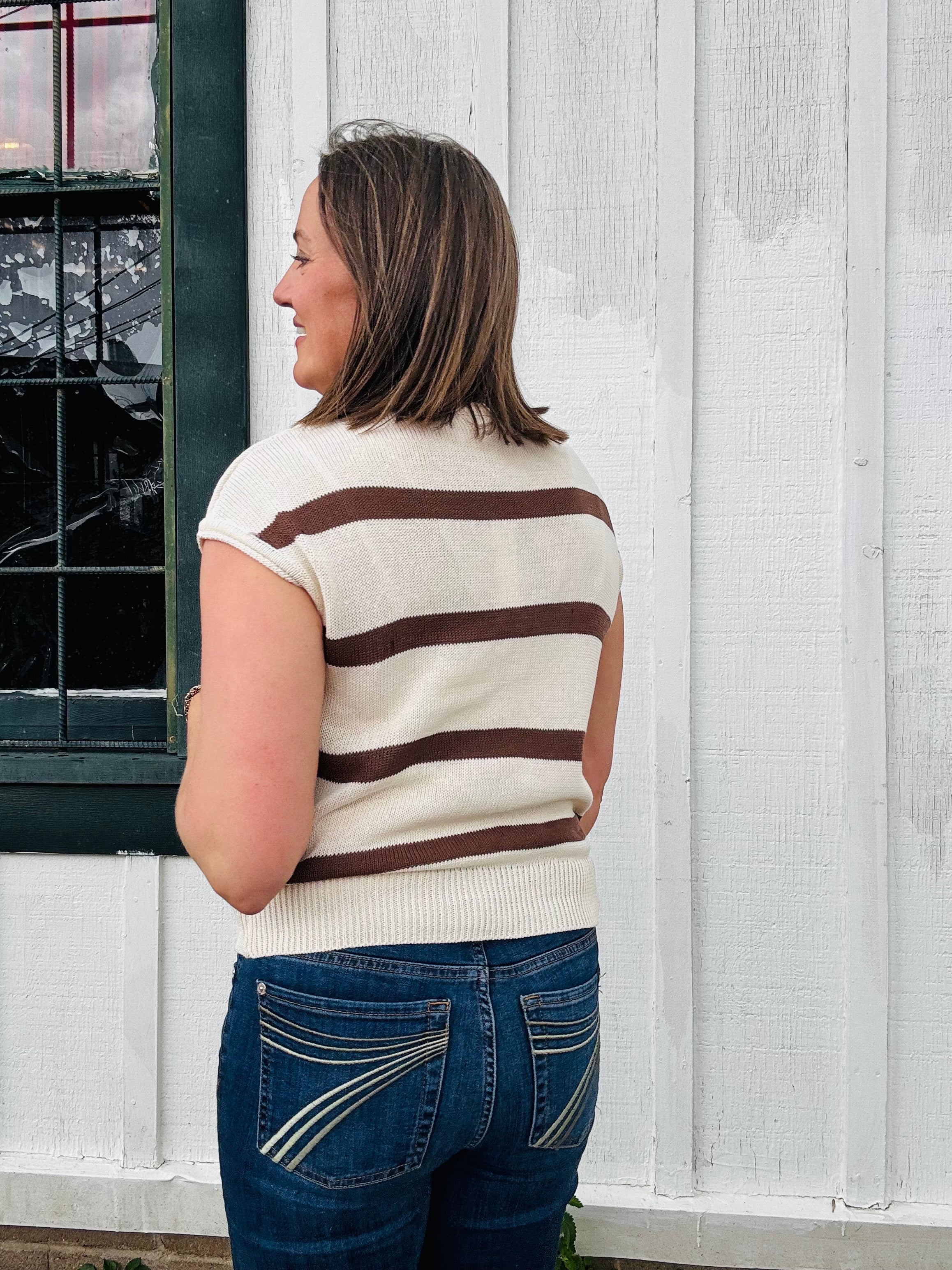Striped Sleeveless Sweater