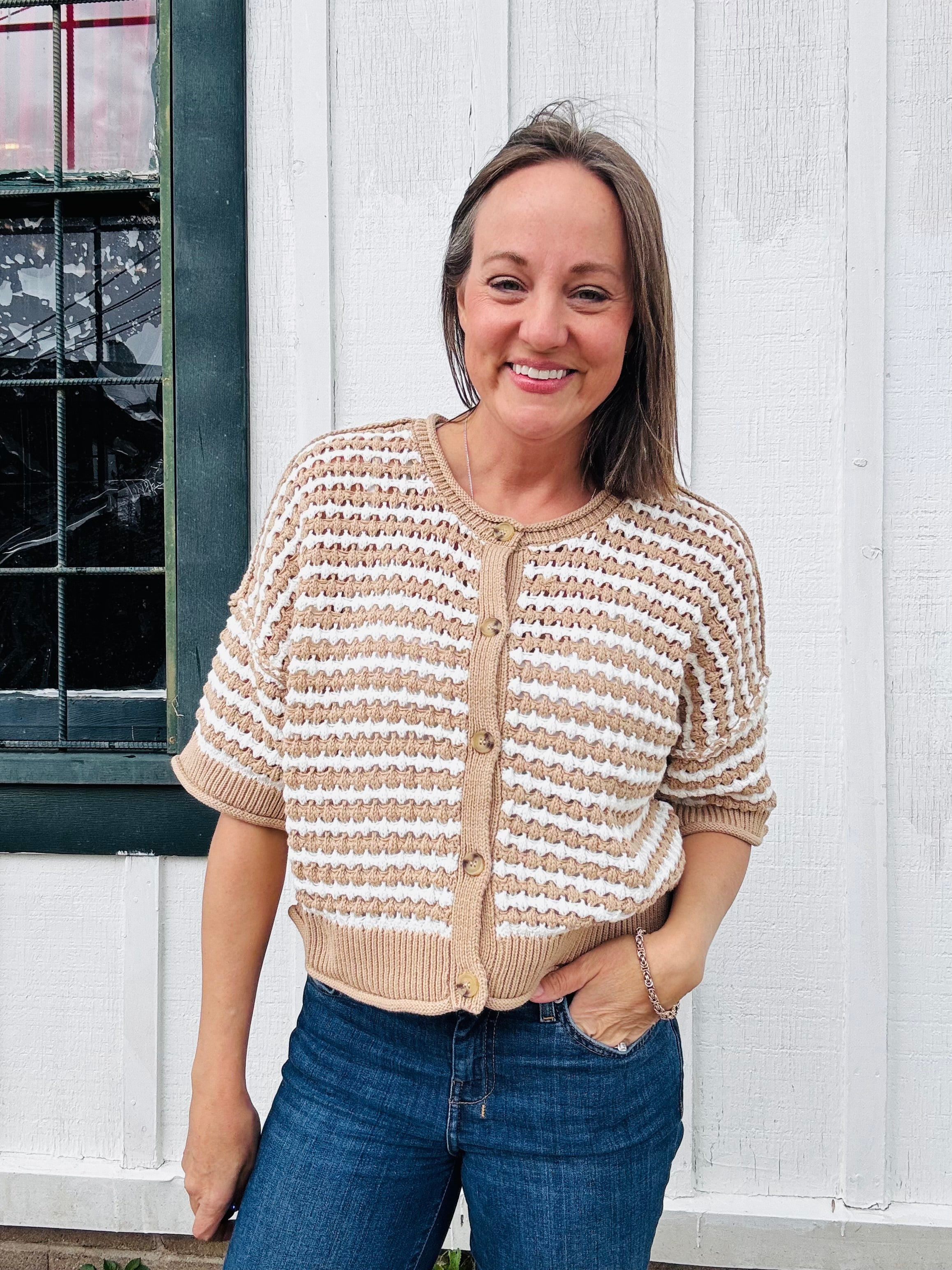 Striped Crochet Cardigan