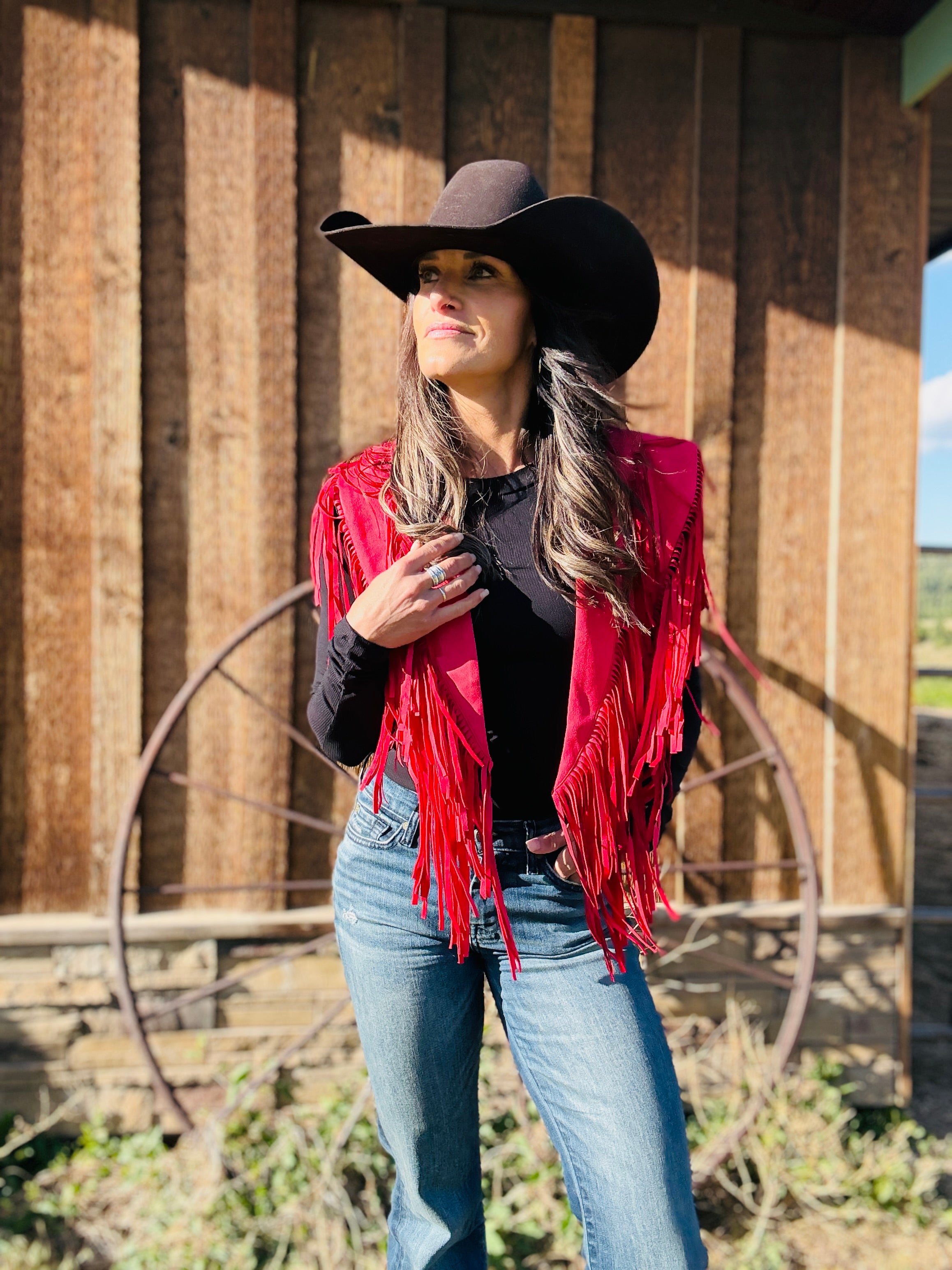 Suede Fringe Shrug