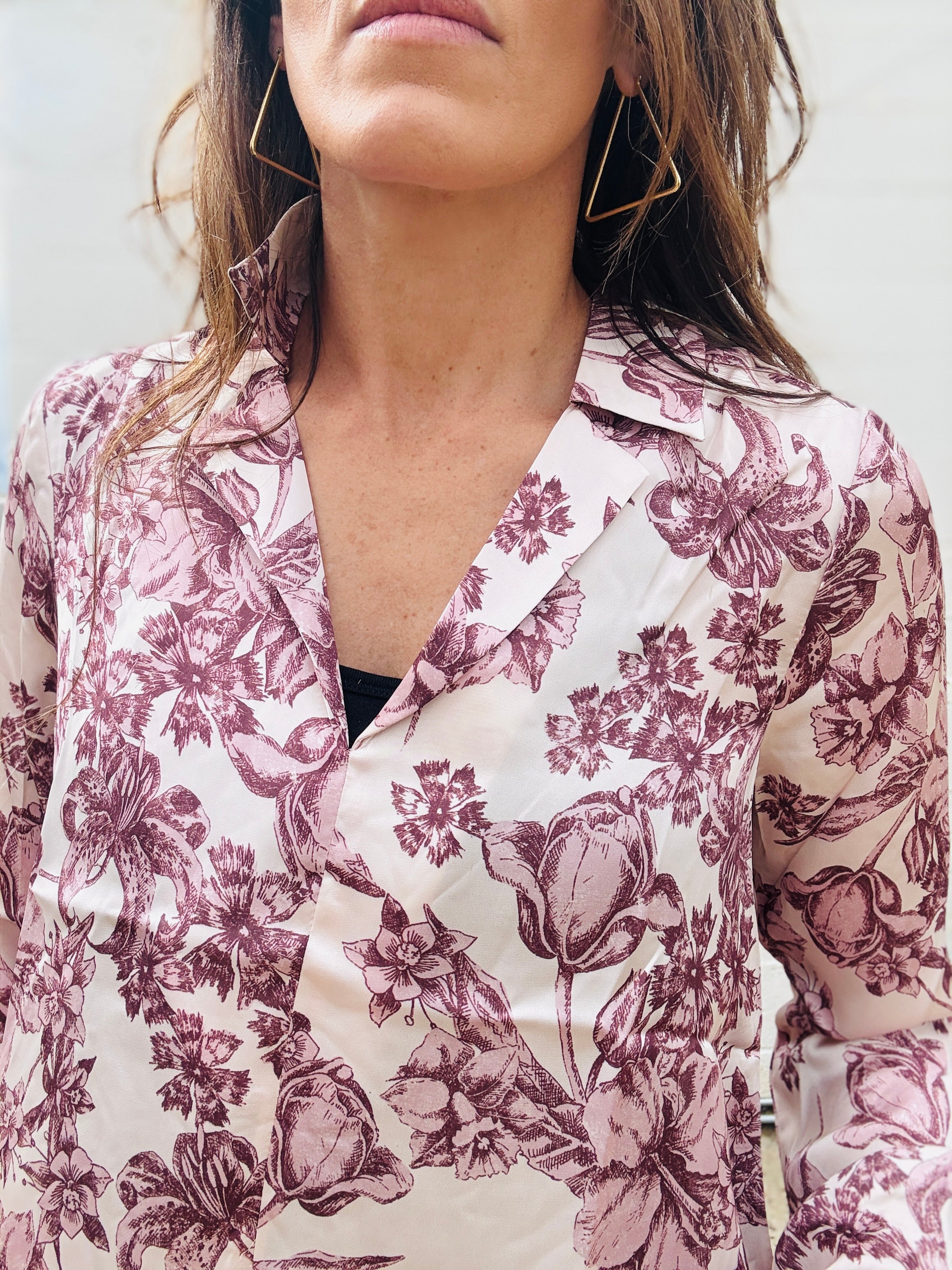 Tie Front Satin Blouse