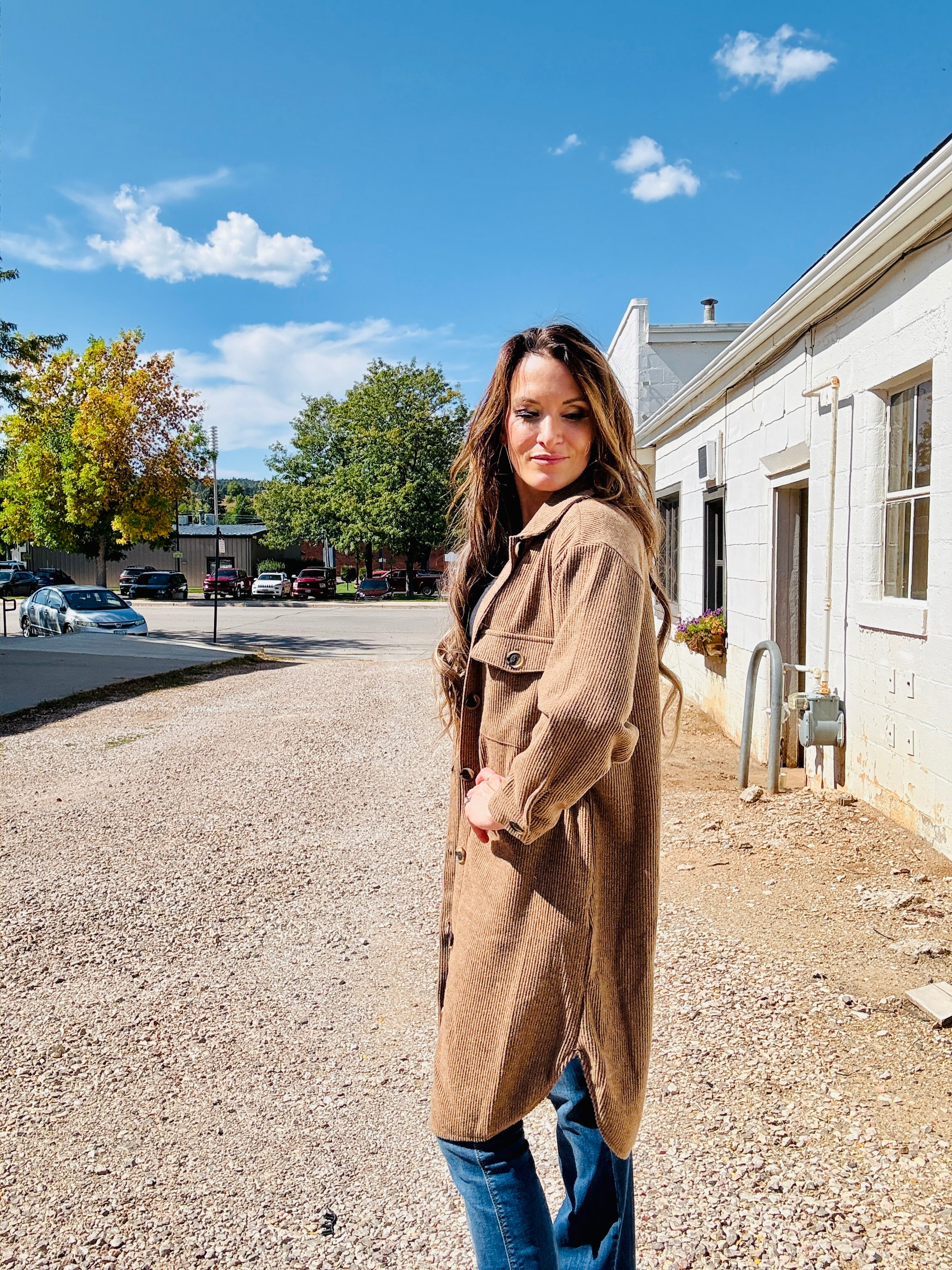 Long Brushed Waffle Jacket