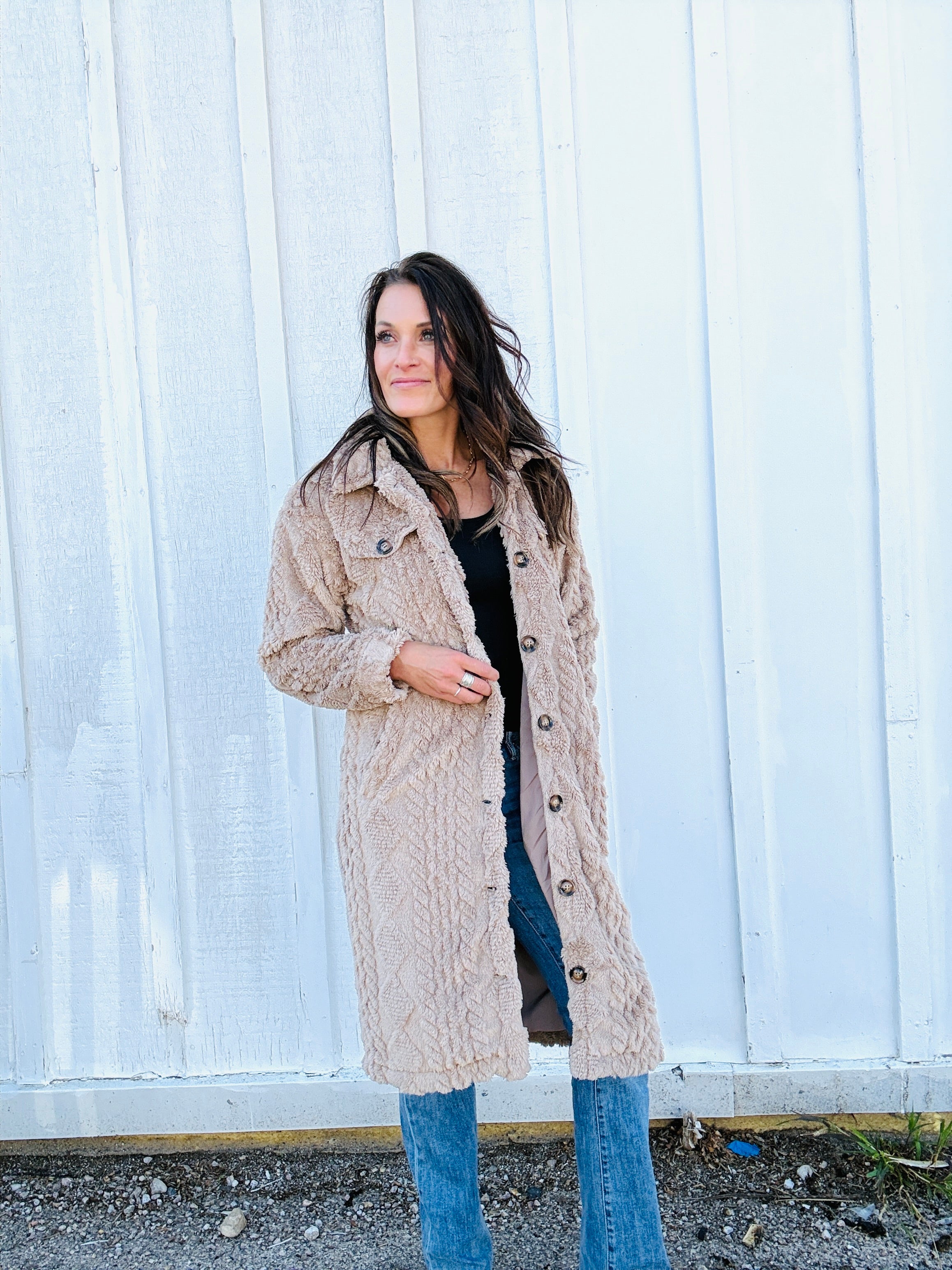 Quilted Long Sherpa Jacket