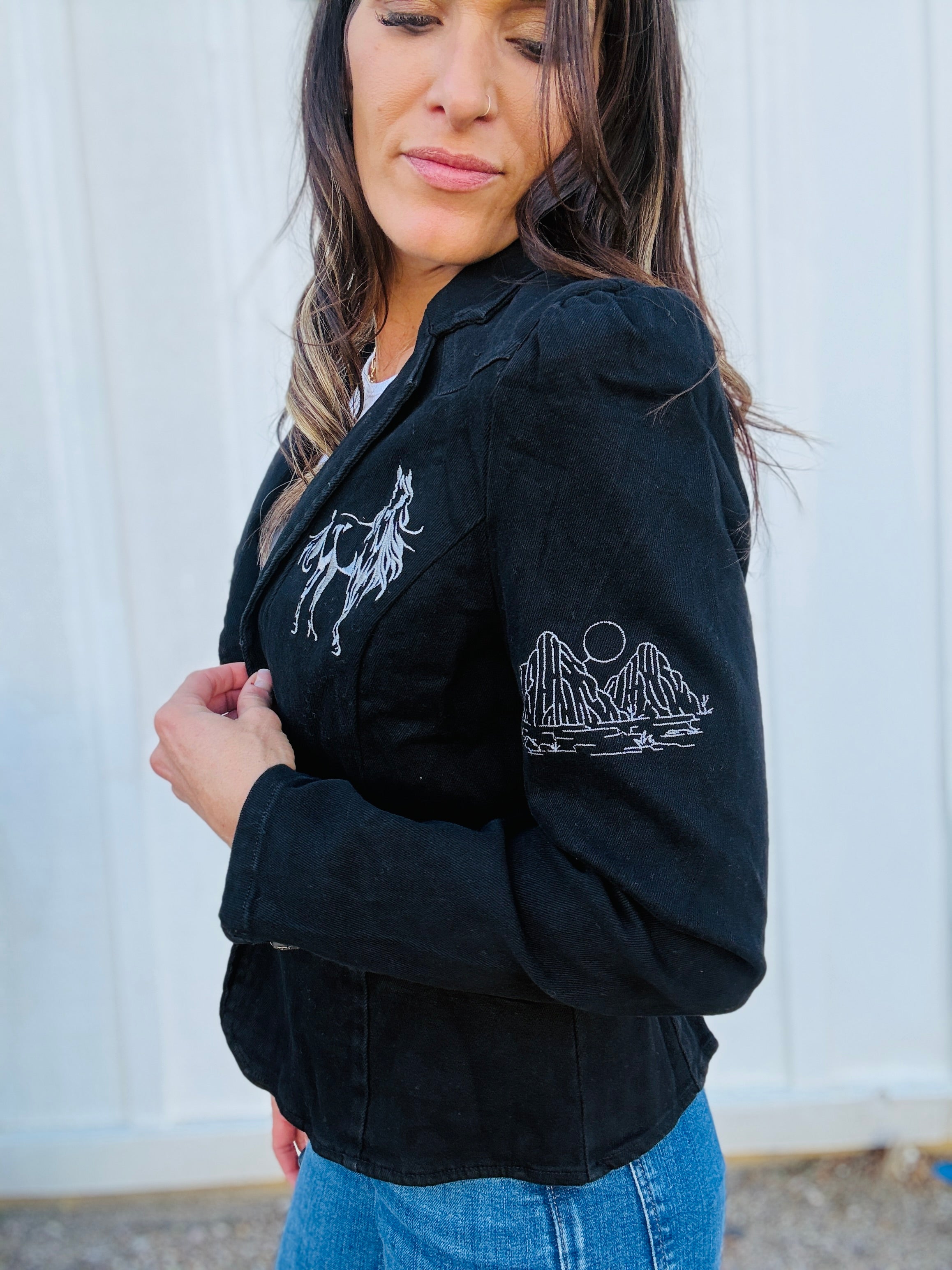 Lexie Western Denim Blazer