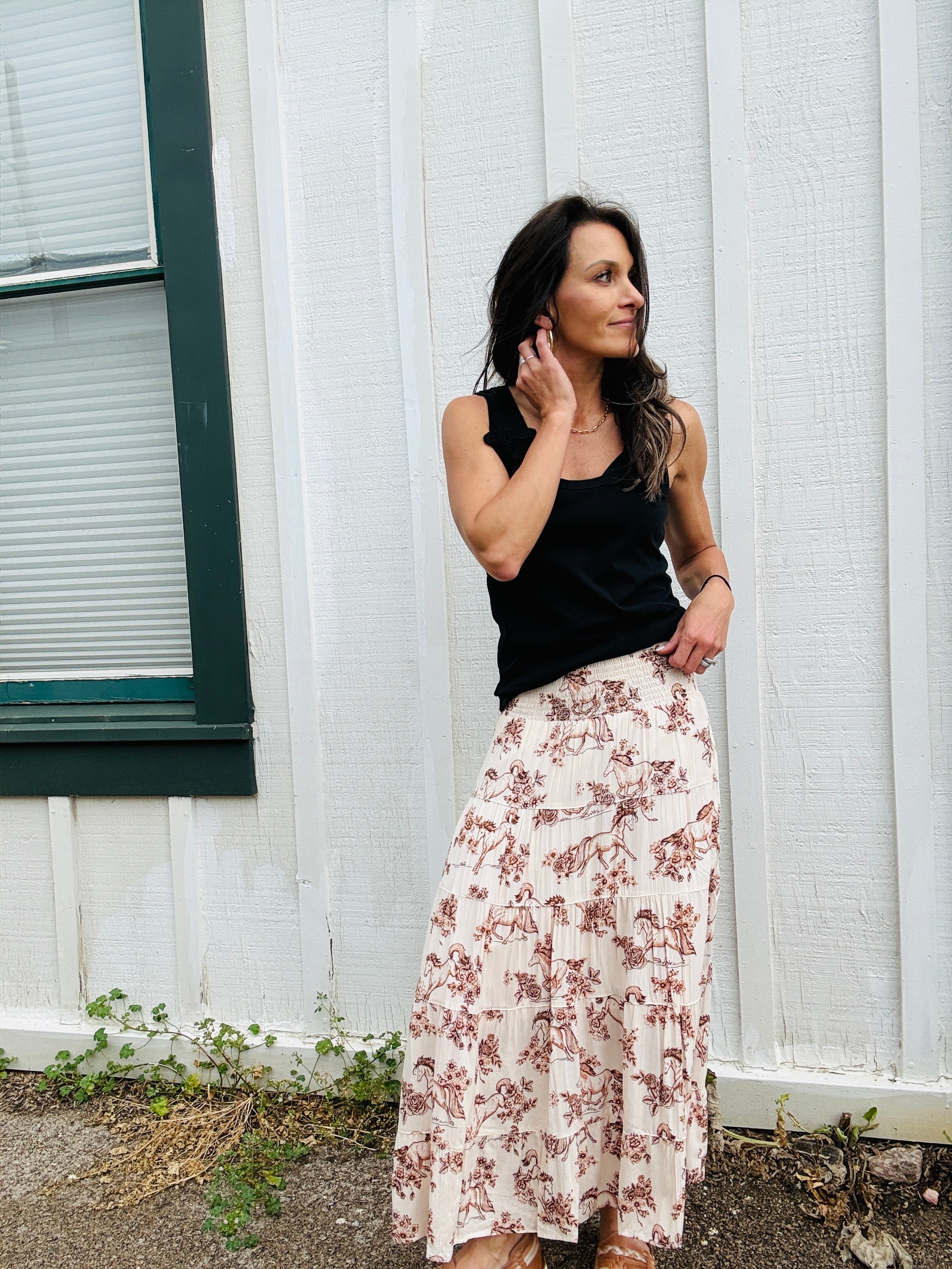 Floral Animal Print Skirt