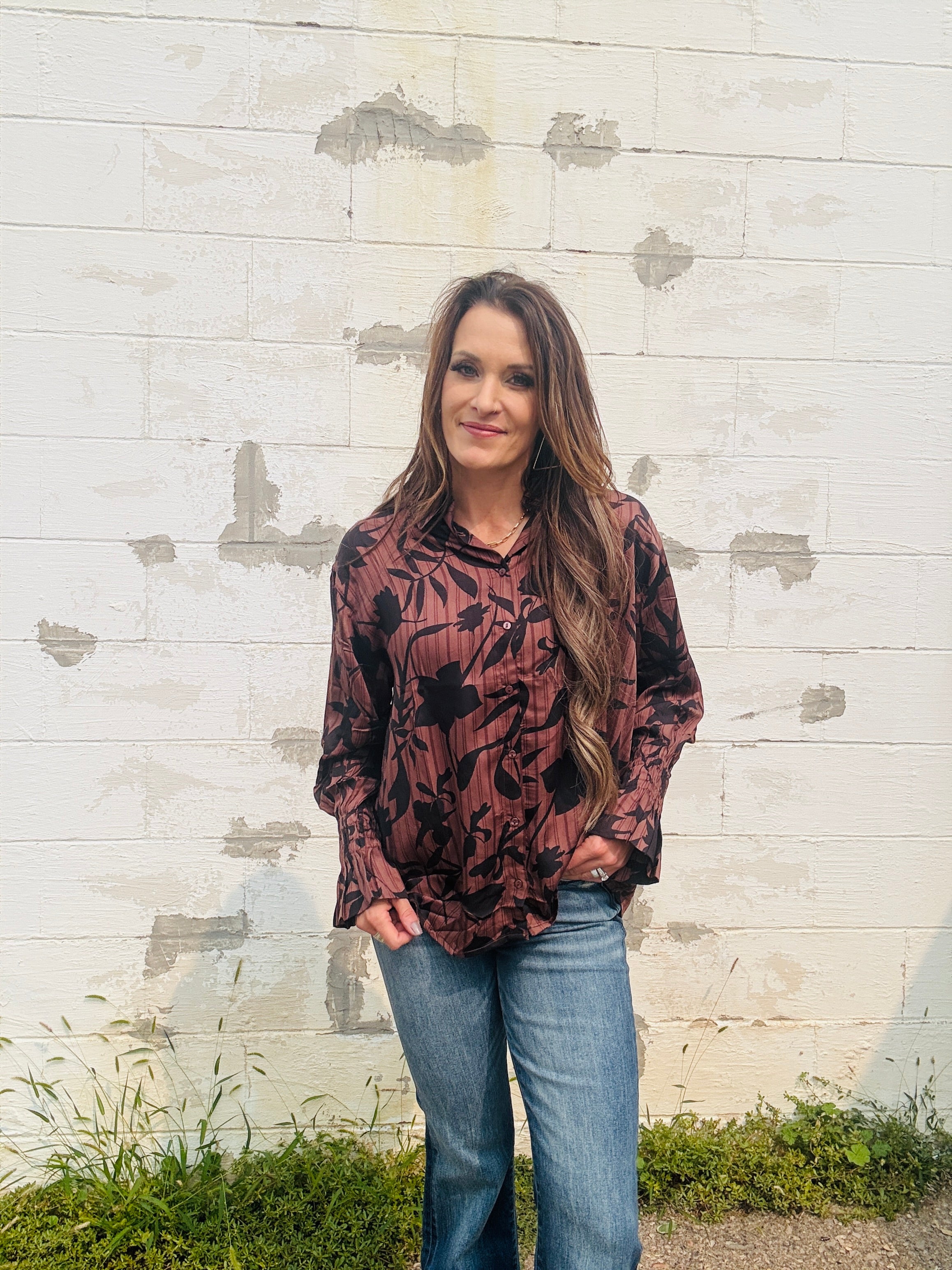 ELAN Fall Foliage Button Up