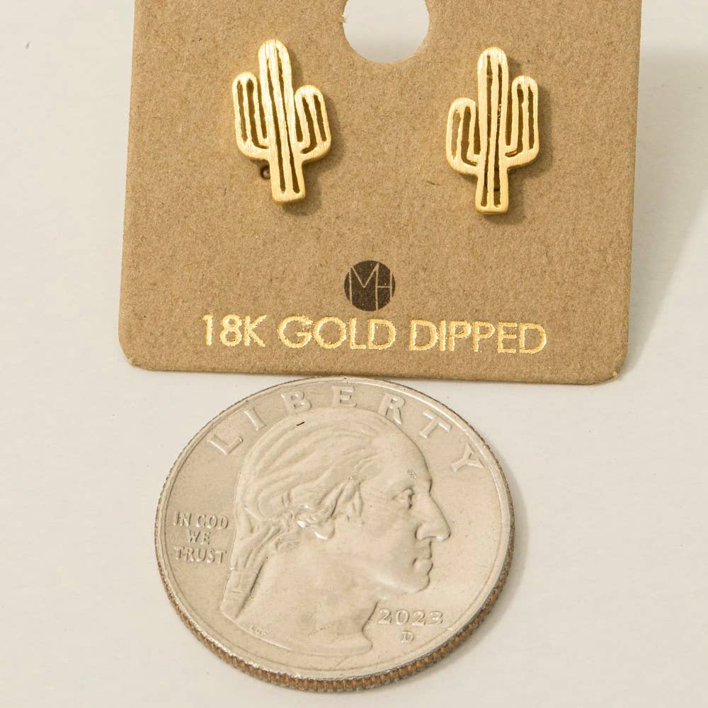 Dainty Desert Cactus Stud Earrings