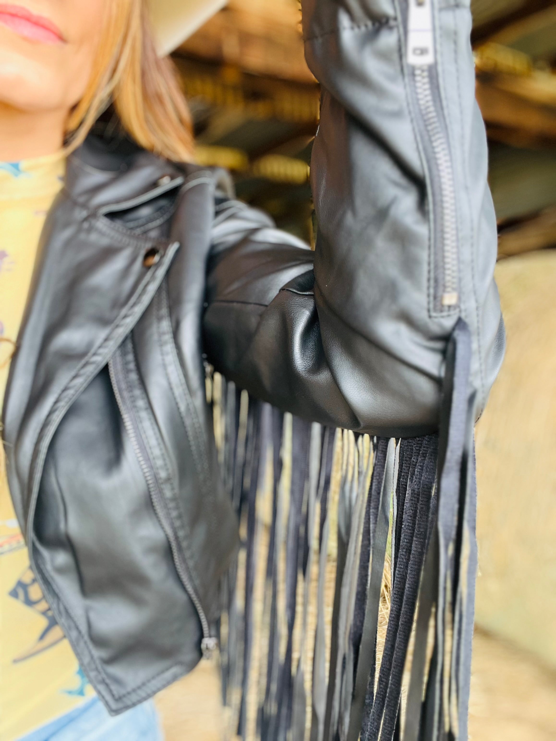 Lyra Leather Fringe Jacket