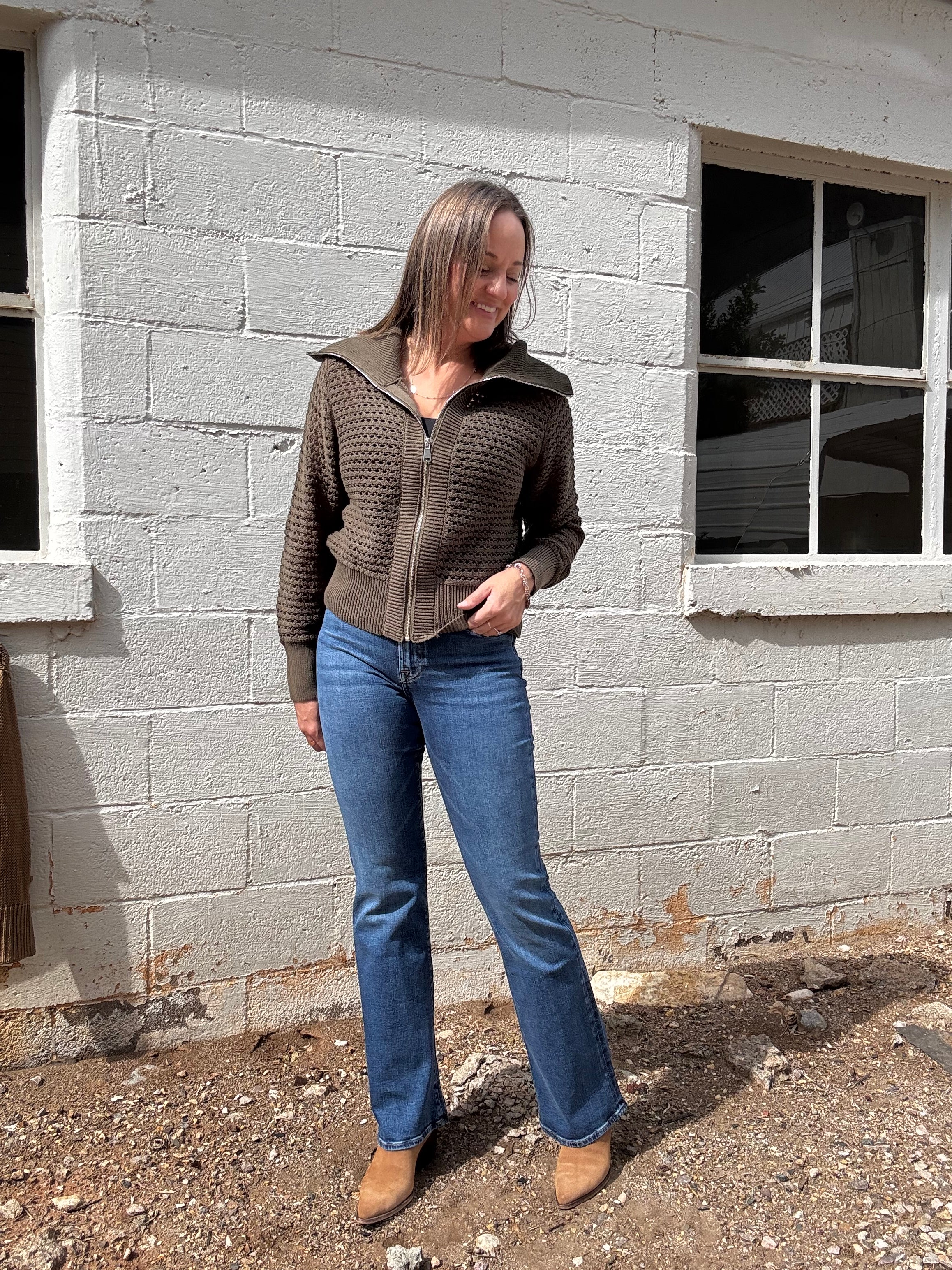 ELAN Maise Zip Knit