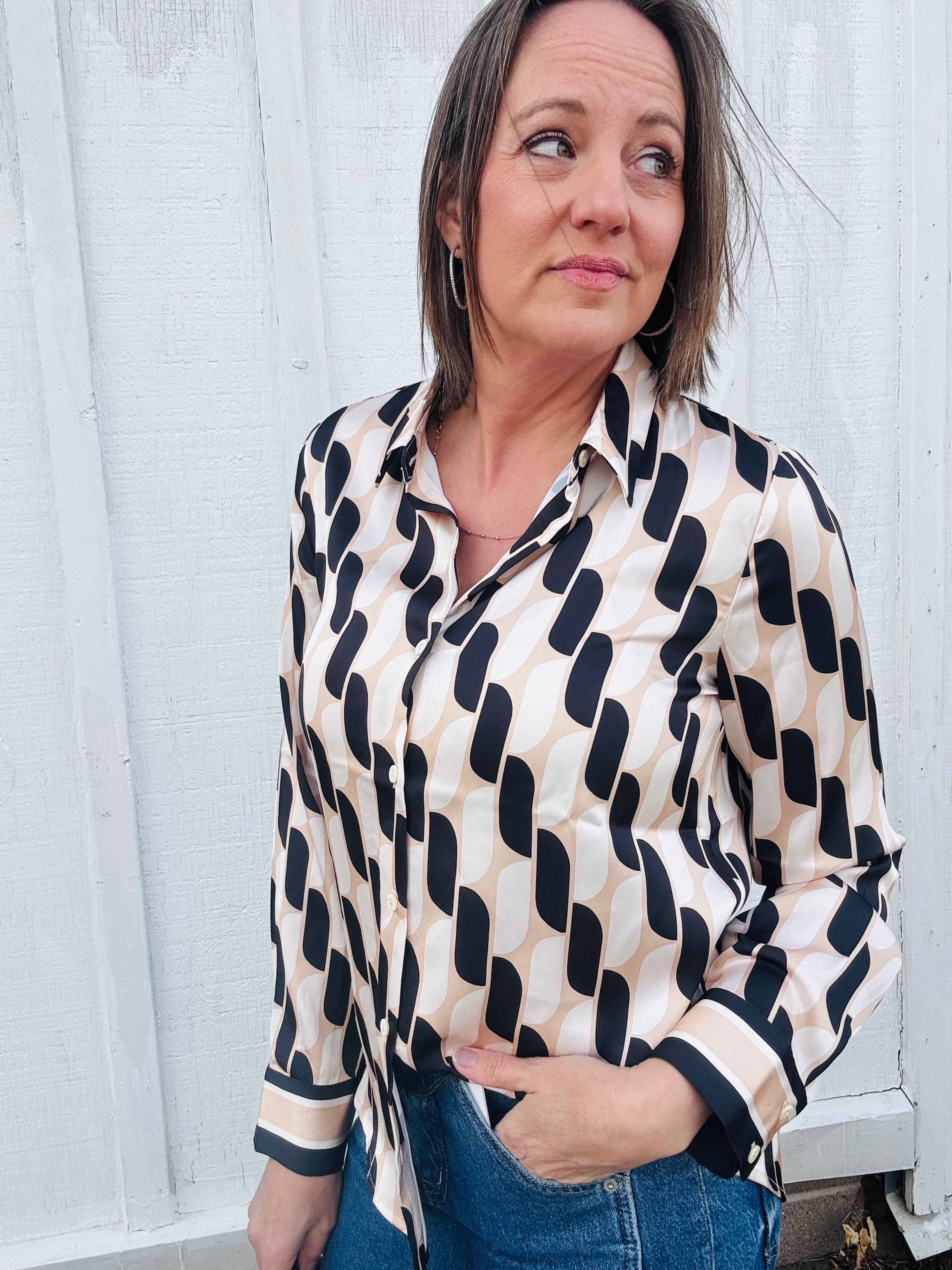 Satin Printed Blouse