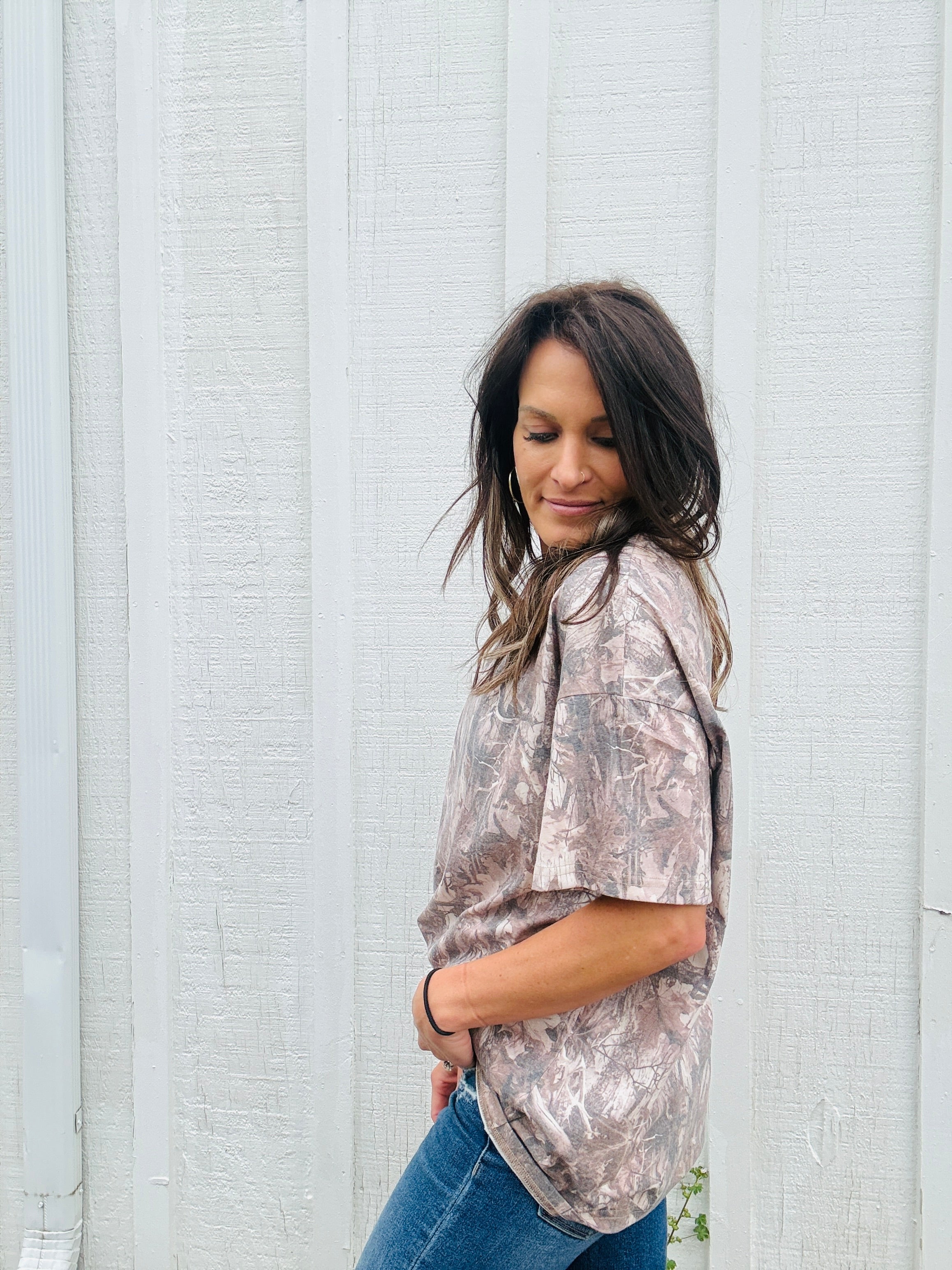 Birdie Camo Oversized Tee