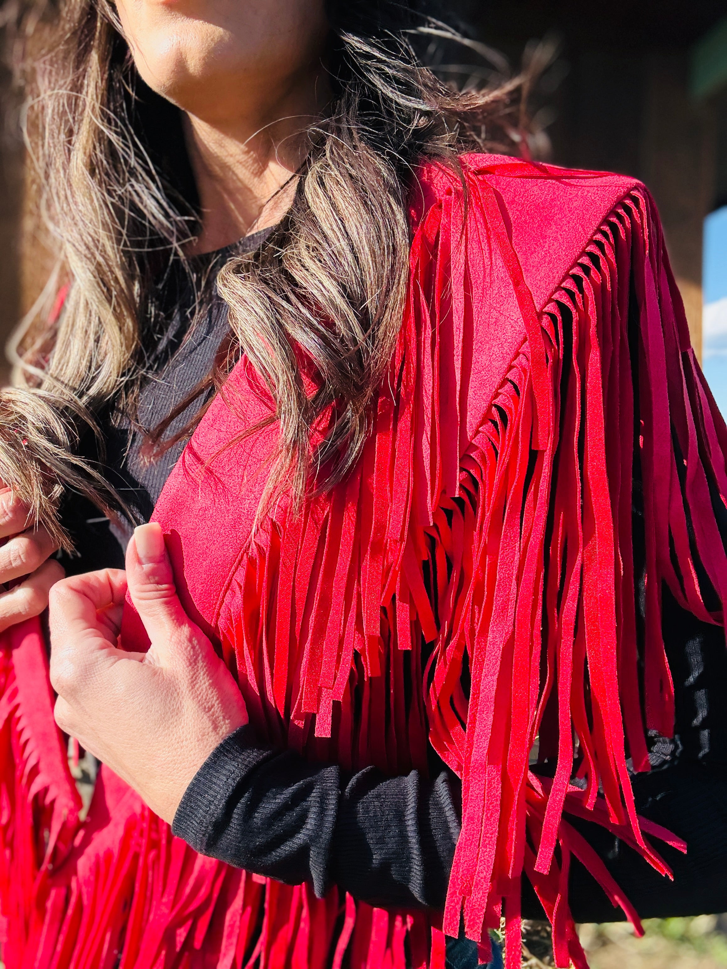 Suede Fringe Shrug