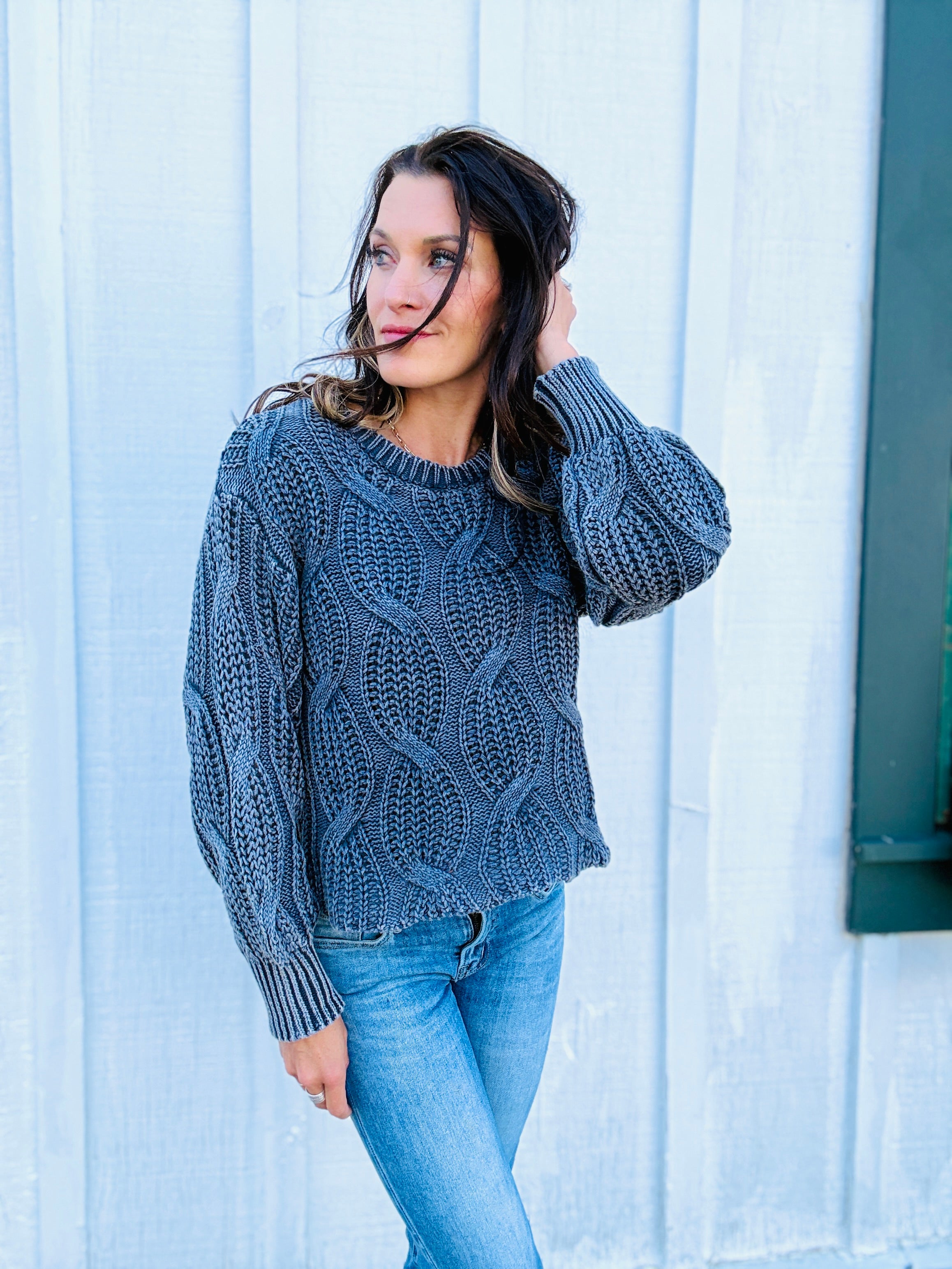 Katie Open Cable Knit Sweater