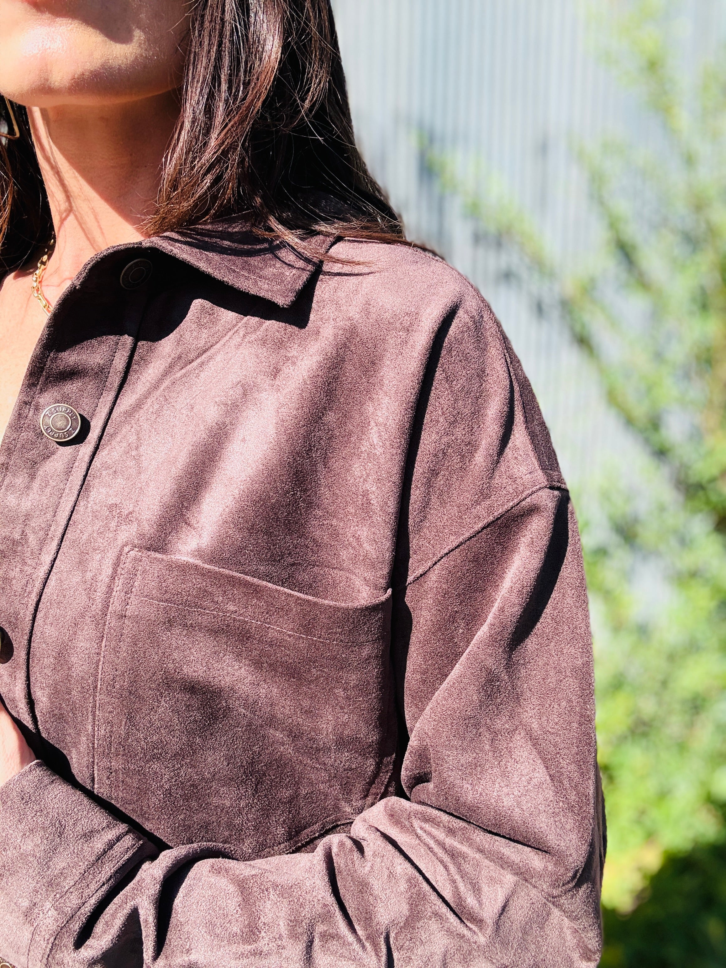 Z Supply All Day Cropped Suede Jacket