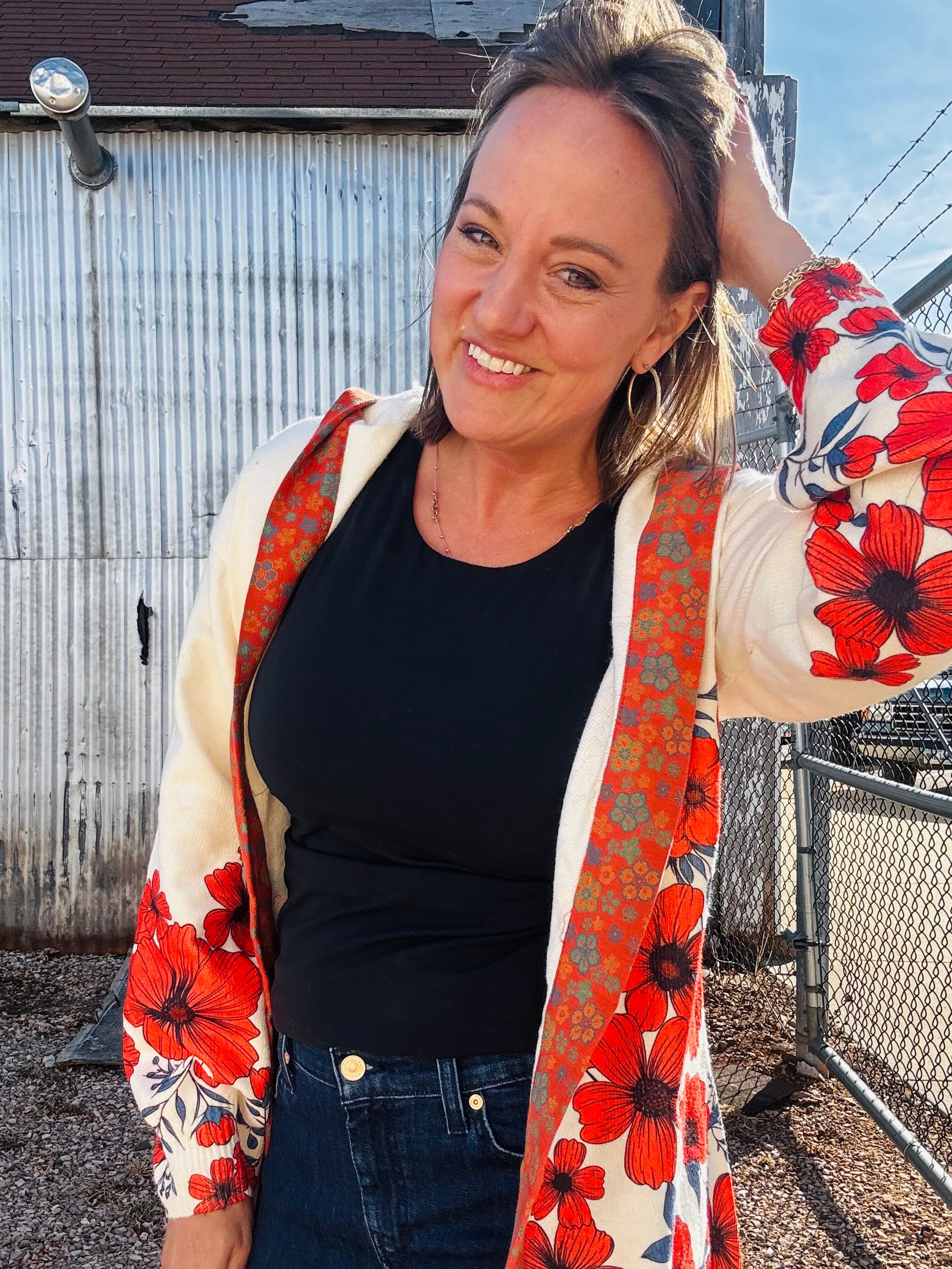 Floral Hooded Cardigan