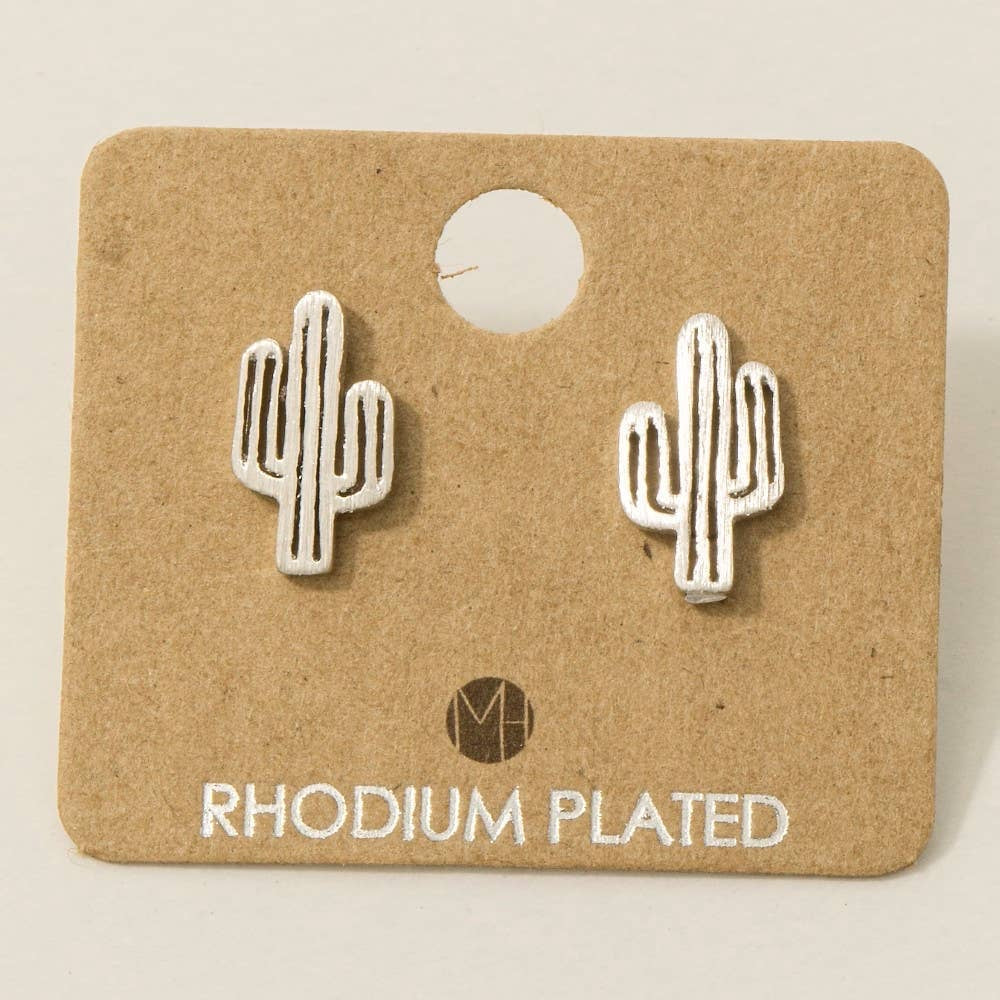 Dainty Desert Cactus Stud Earrings