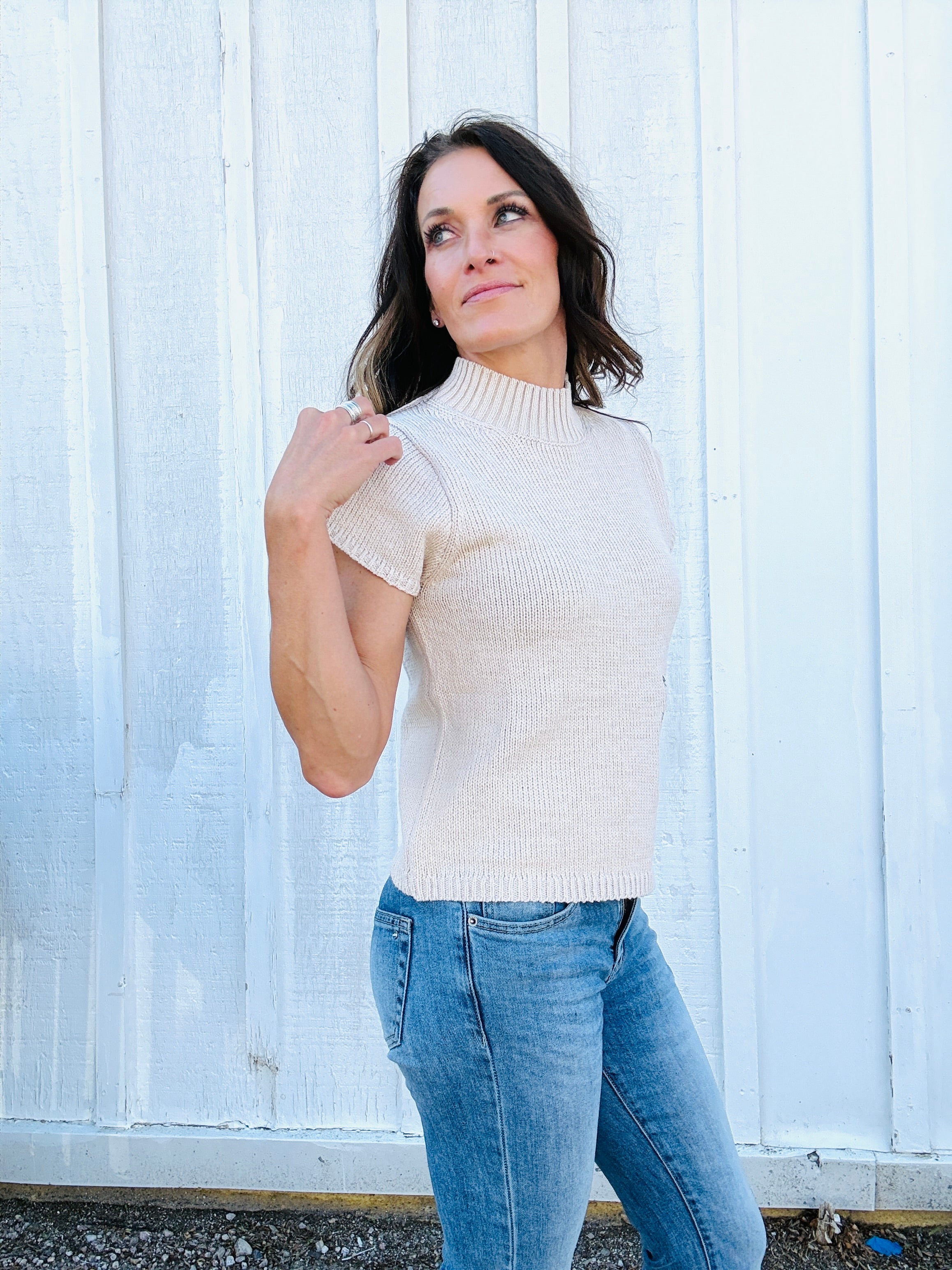 Cowgirl Mock Neck SS Sweater