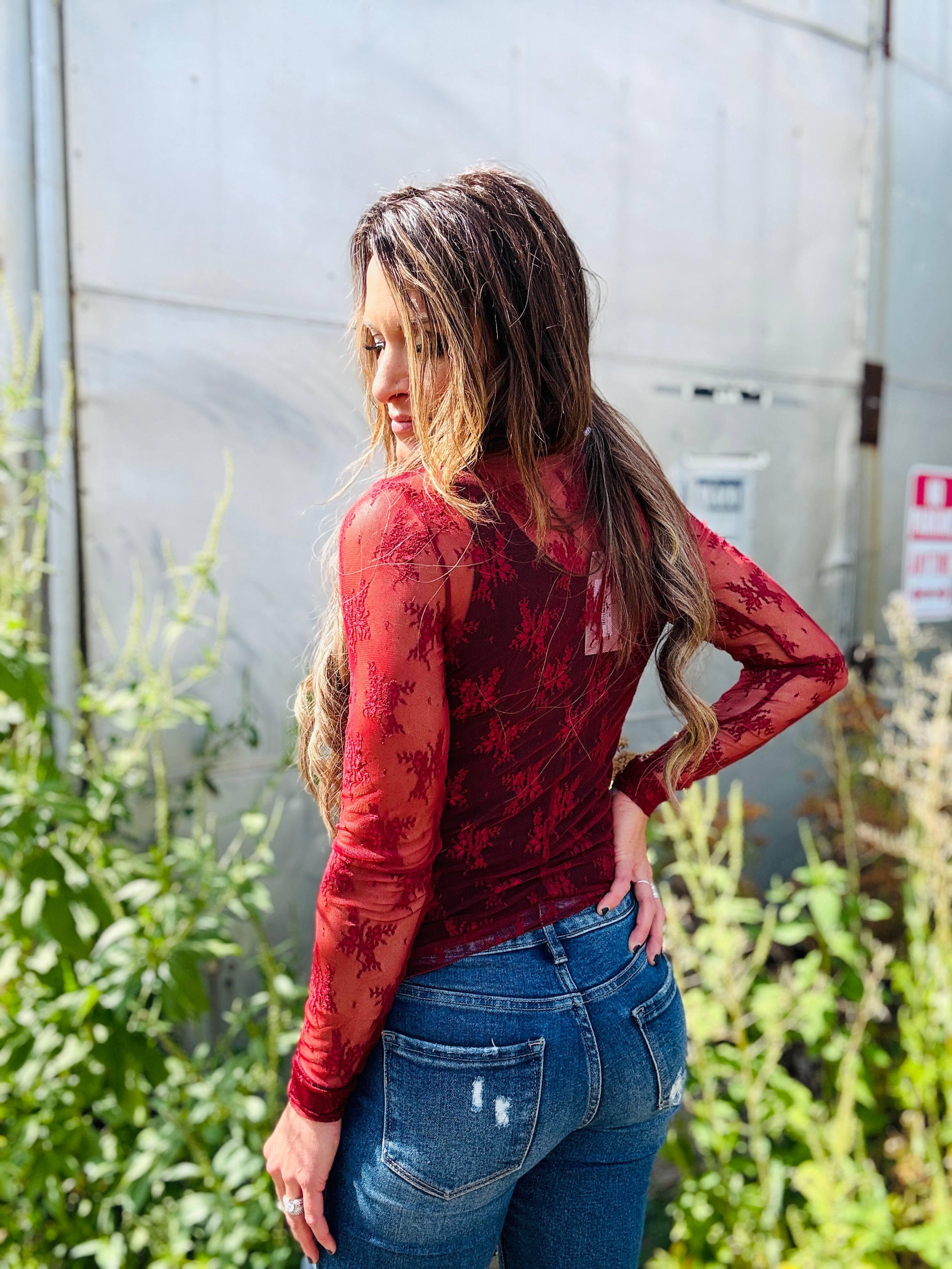 All Over Sheer Lace Top