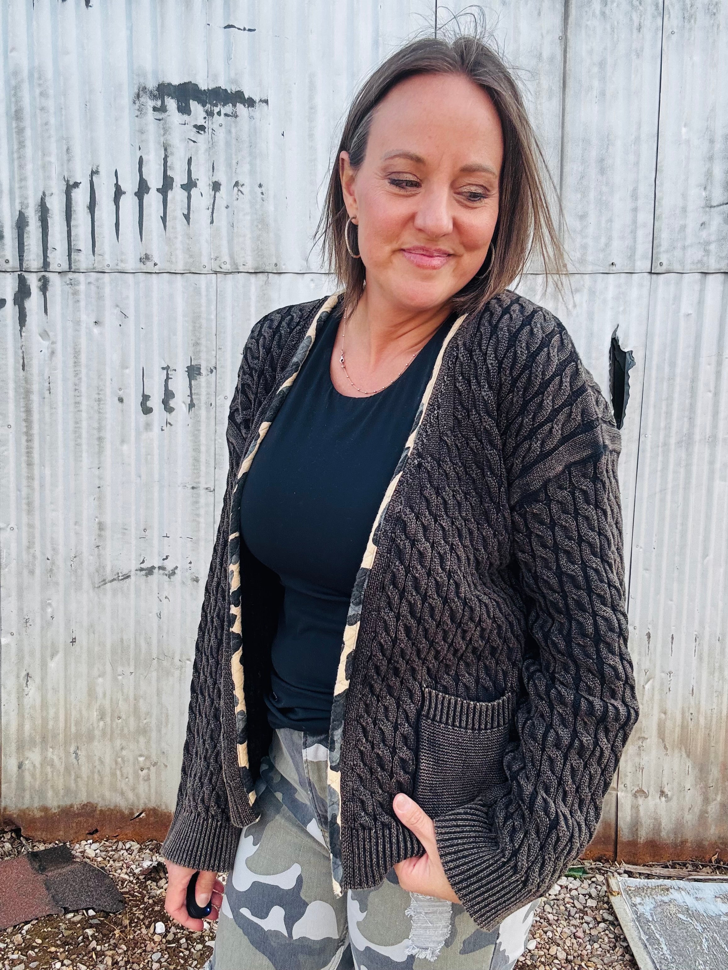 Cheetah Accent Open Cardi