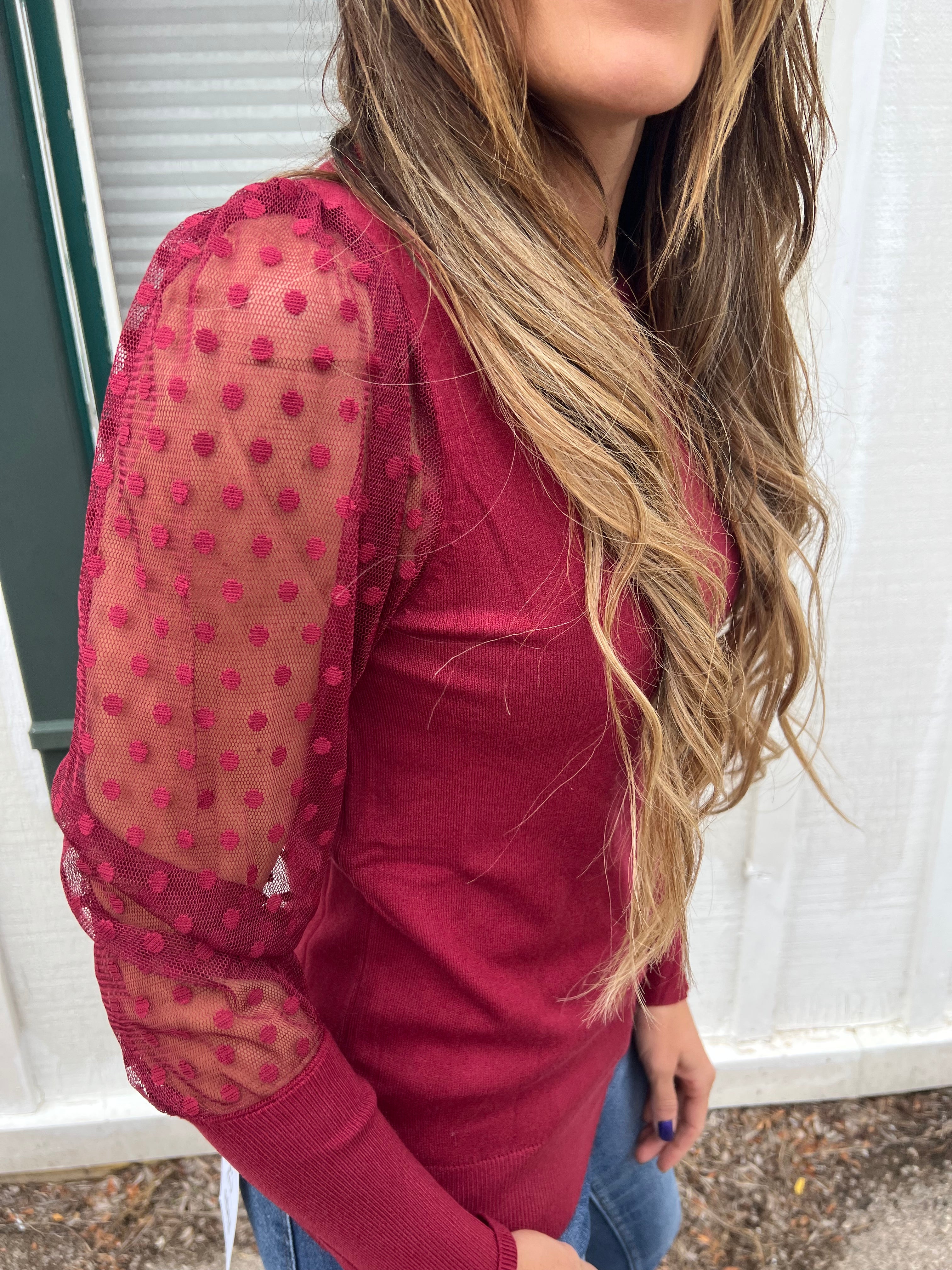 Dotted Mesh Long Sleeve