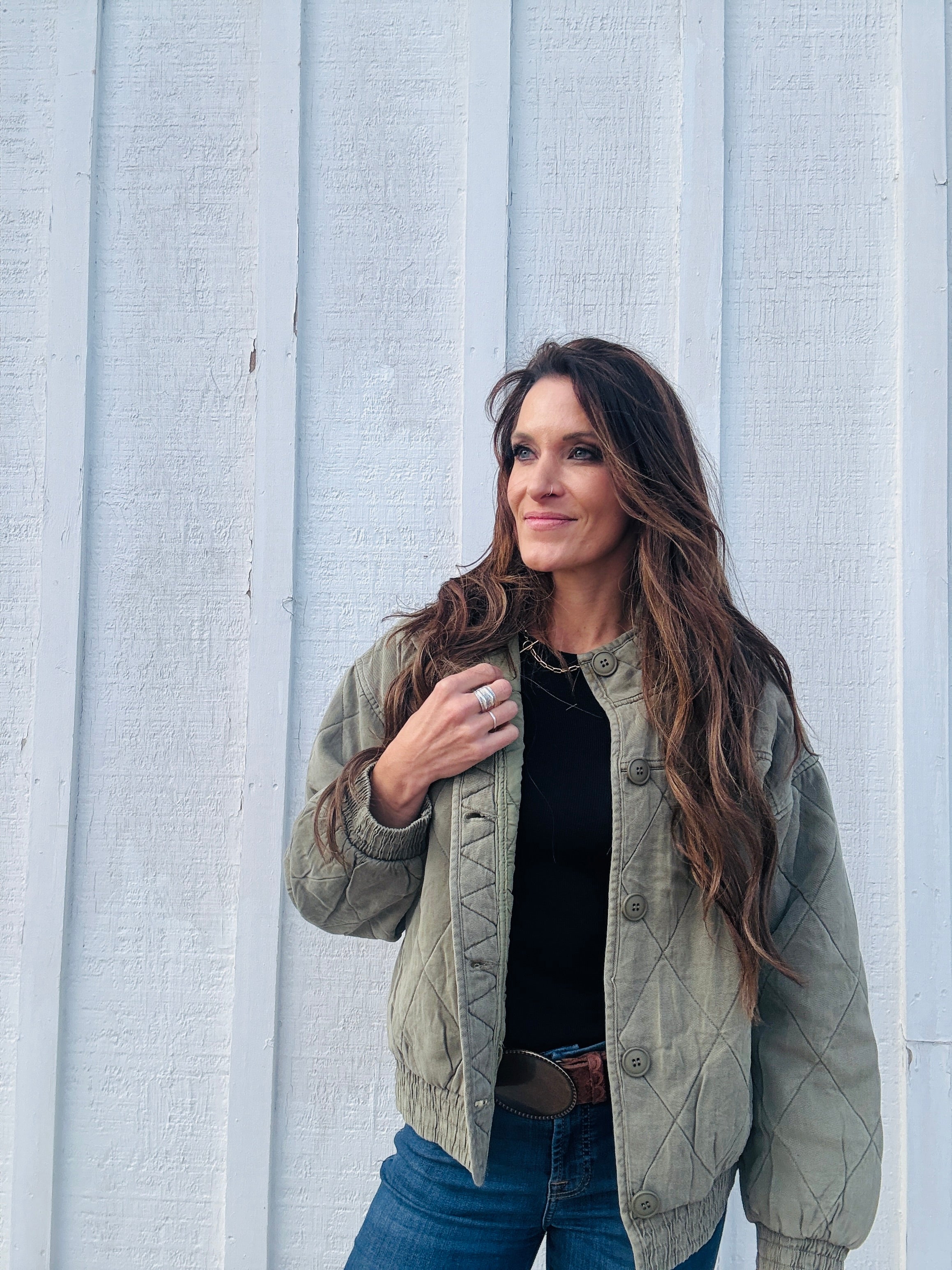 Quilted Button Down Jacket