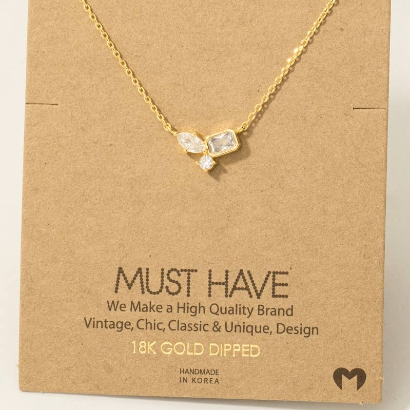 Gem Studs CZ Necklace