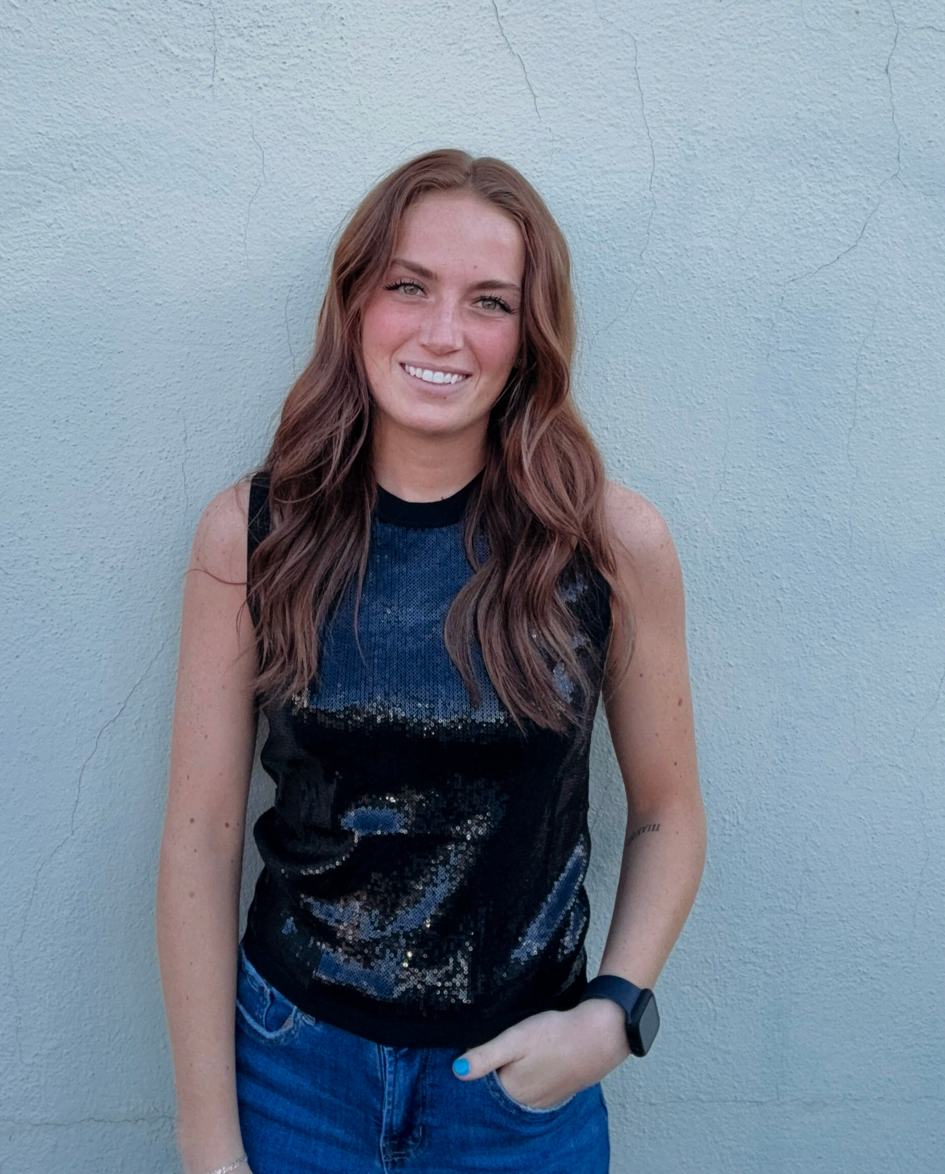 Elan Sequin Dazzle Top