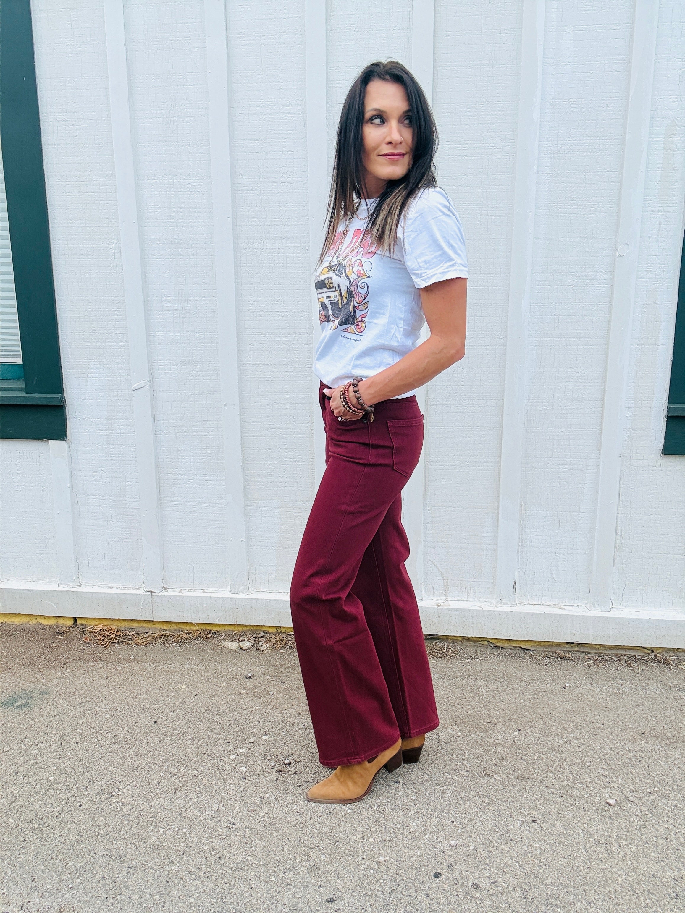 MICA HR Burgundy Wide Leg