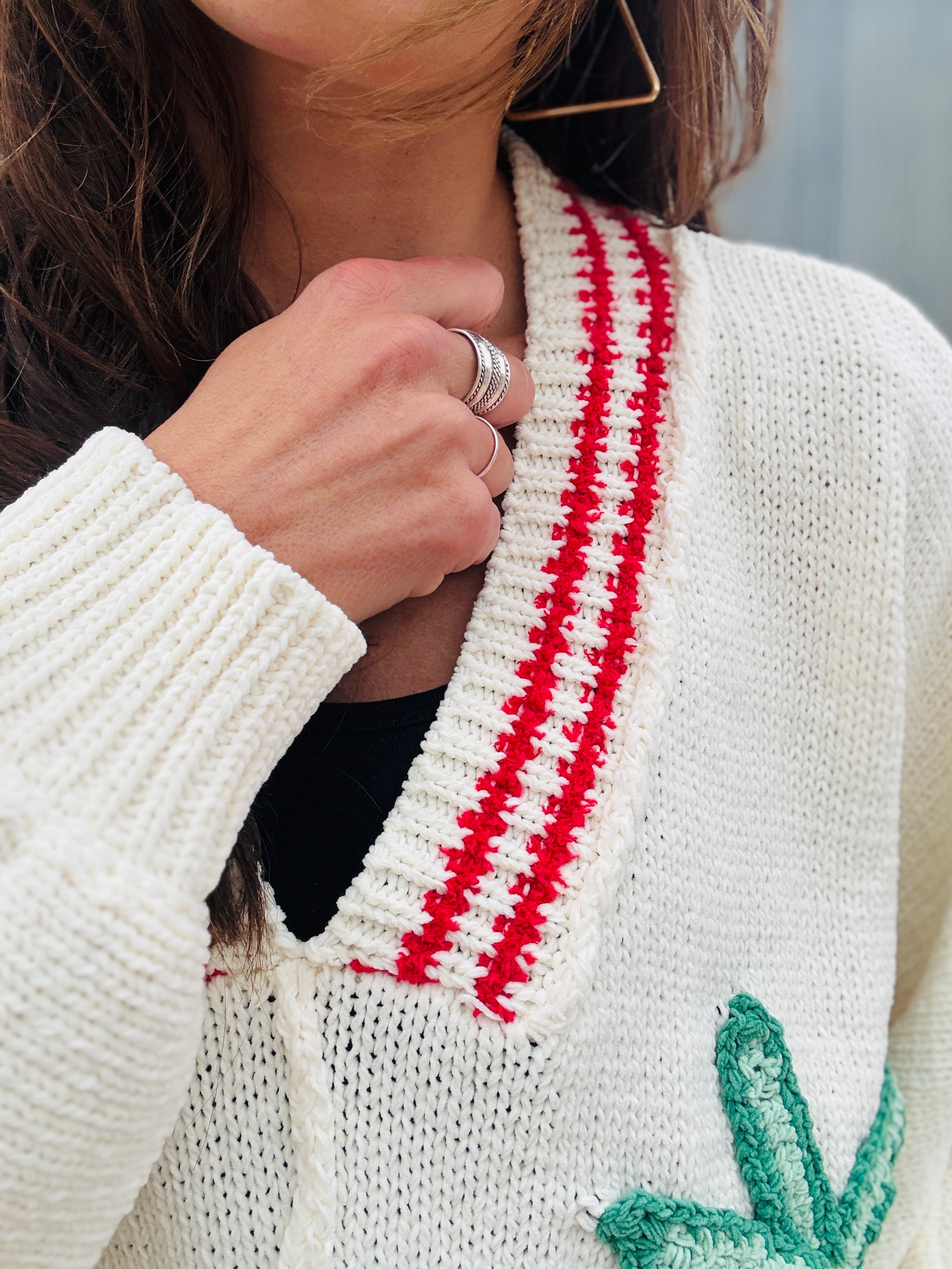 Strawberry V Neck Sweater