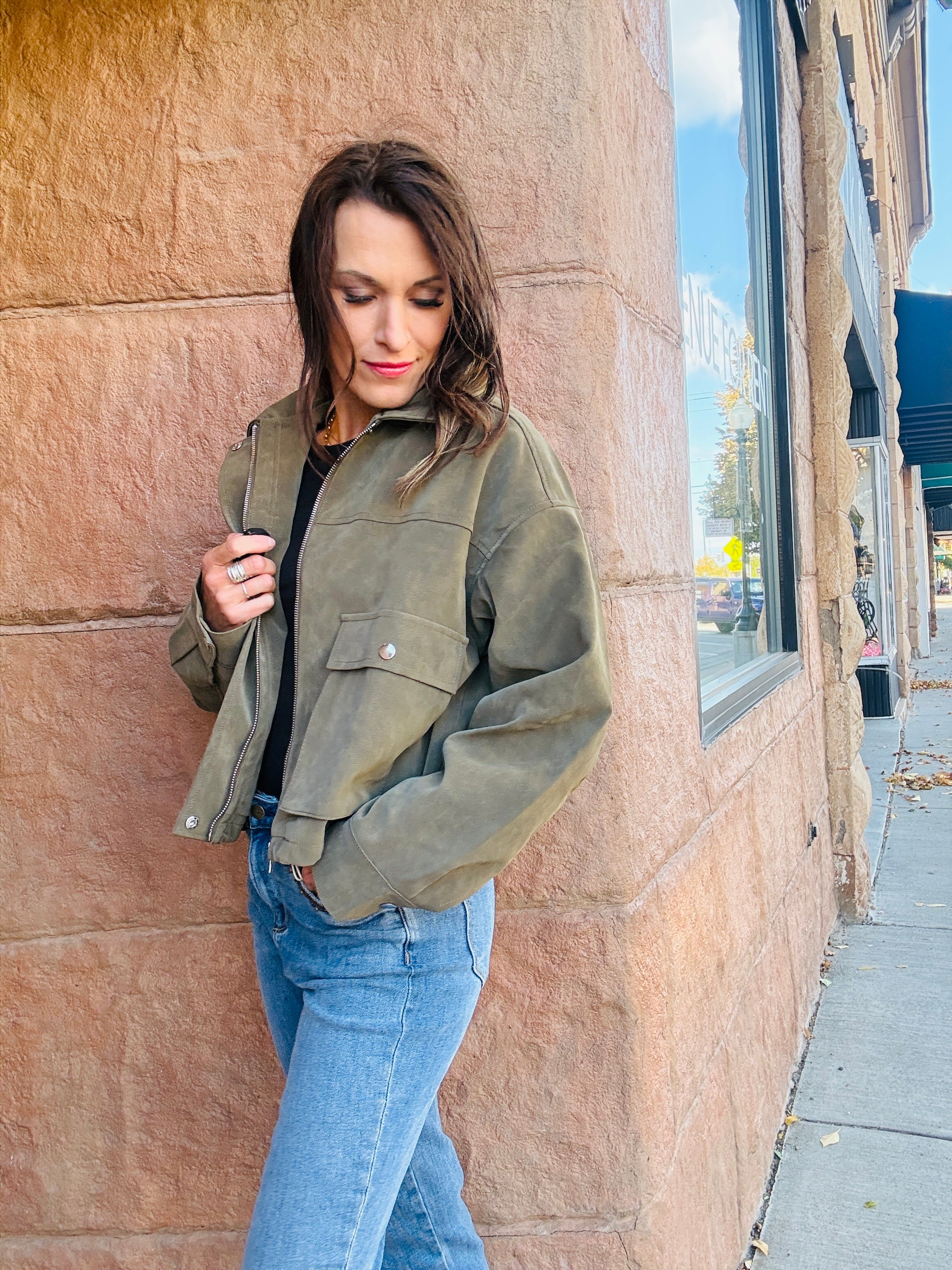 Maverick Cropped Suede Jacket