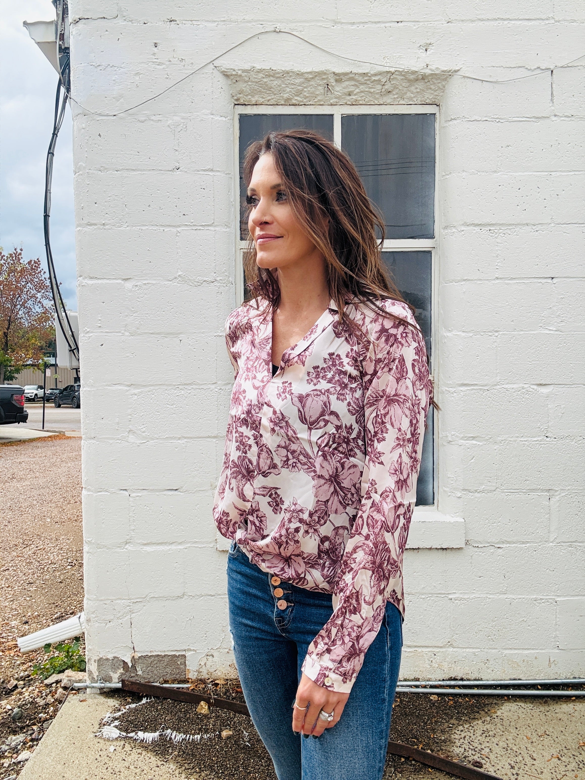 Tie Front Satin Blouse