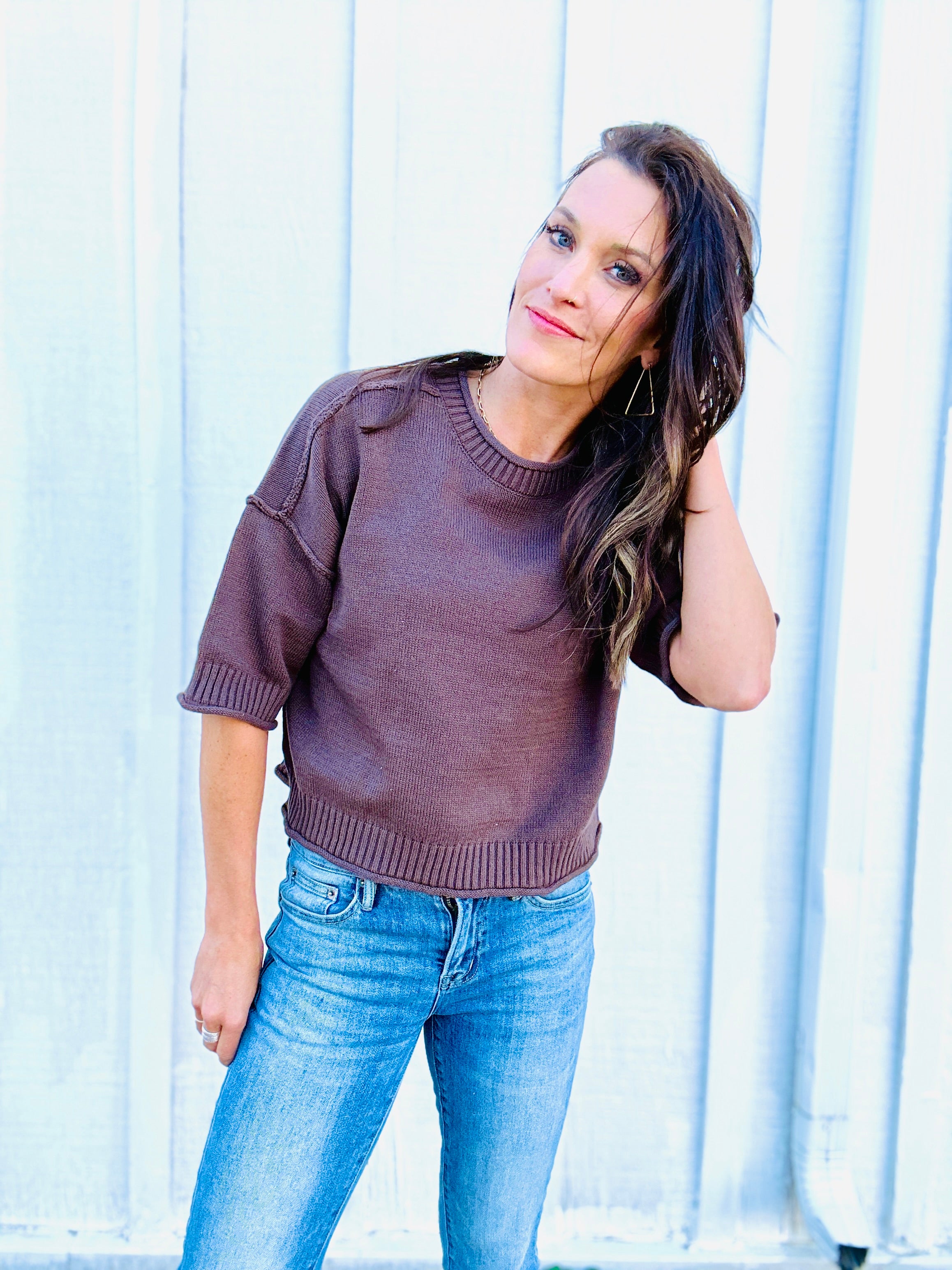 The Hadley Exposed Seam Knit Top