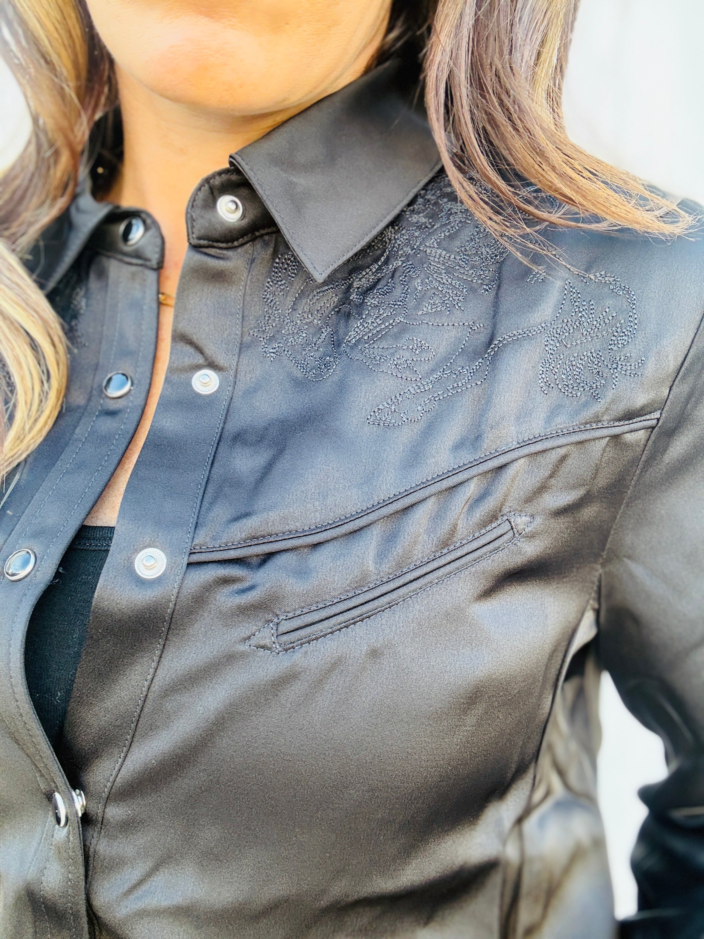 June Satin Snap Shirt